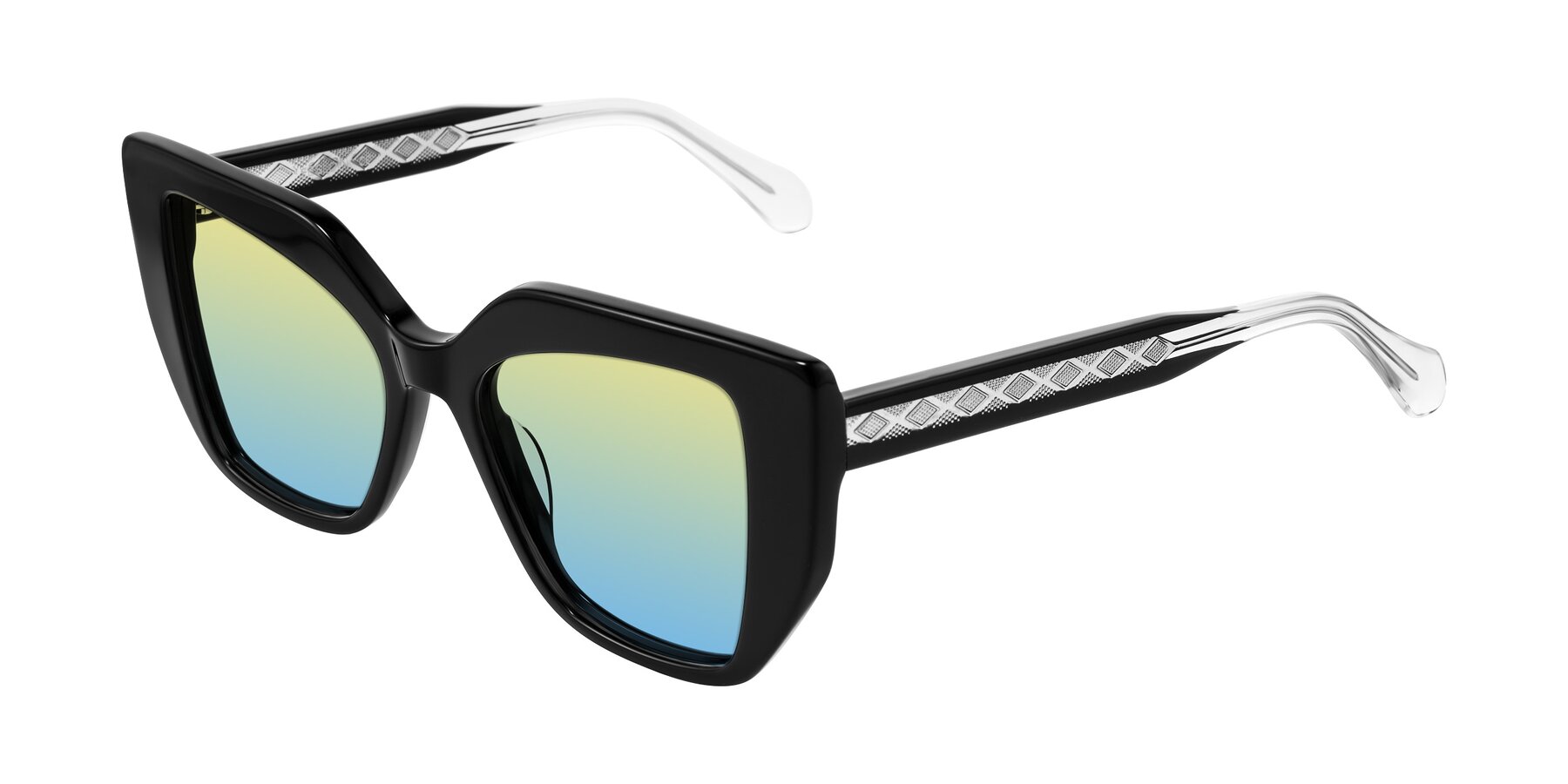 Angle of Arctic in Black with Yellow / Blue Gradient Lenses