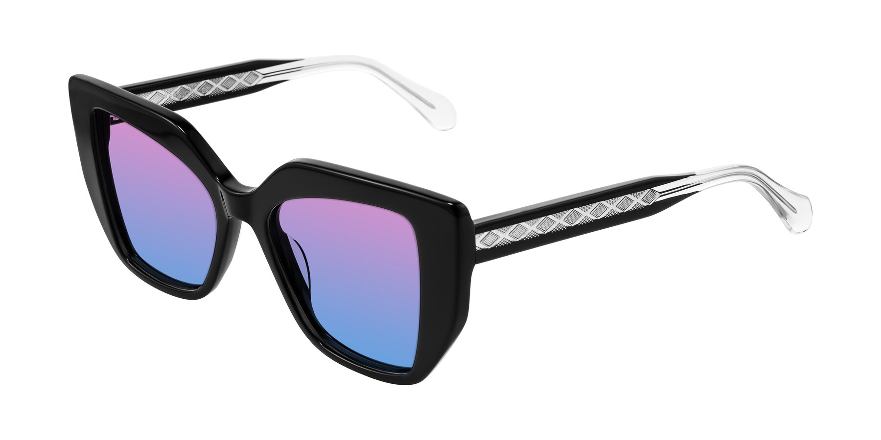 Angle of Arctic in Black with Pink / Blue Gradient Lenses