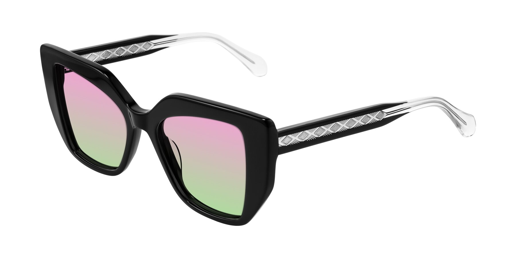 Angle of Arctic in Black with Pink / Green Gradient Lenses