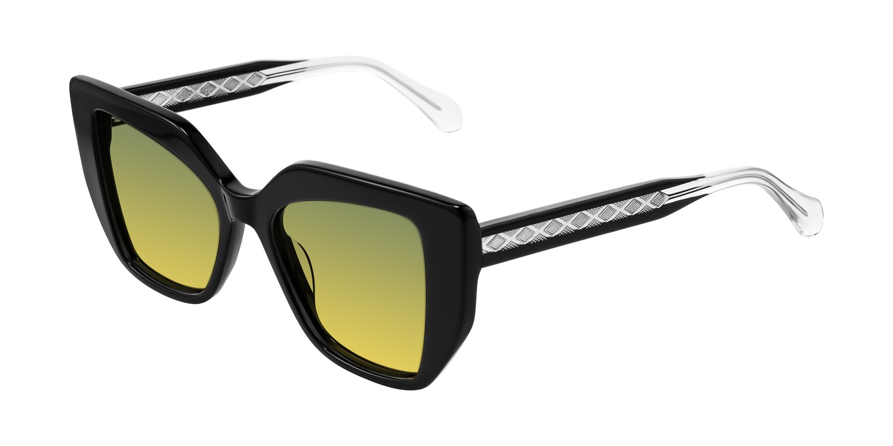 Angle of Arctic in Black with Green / Yellow Gradient Lenses