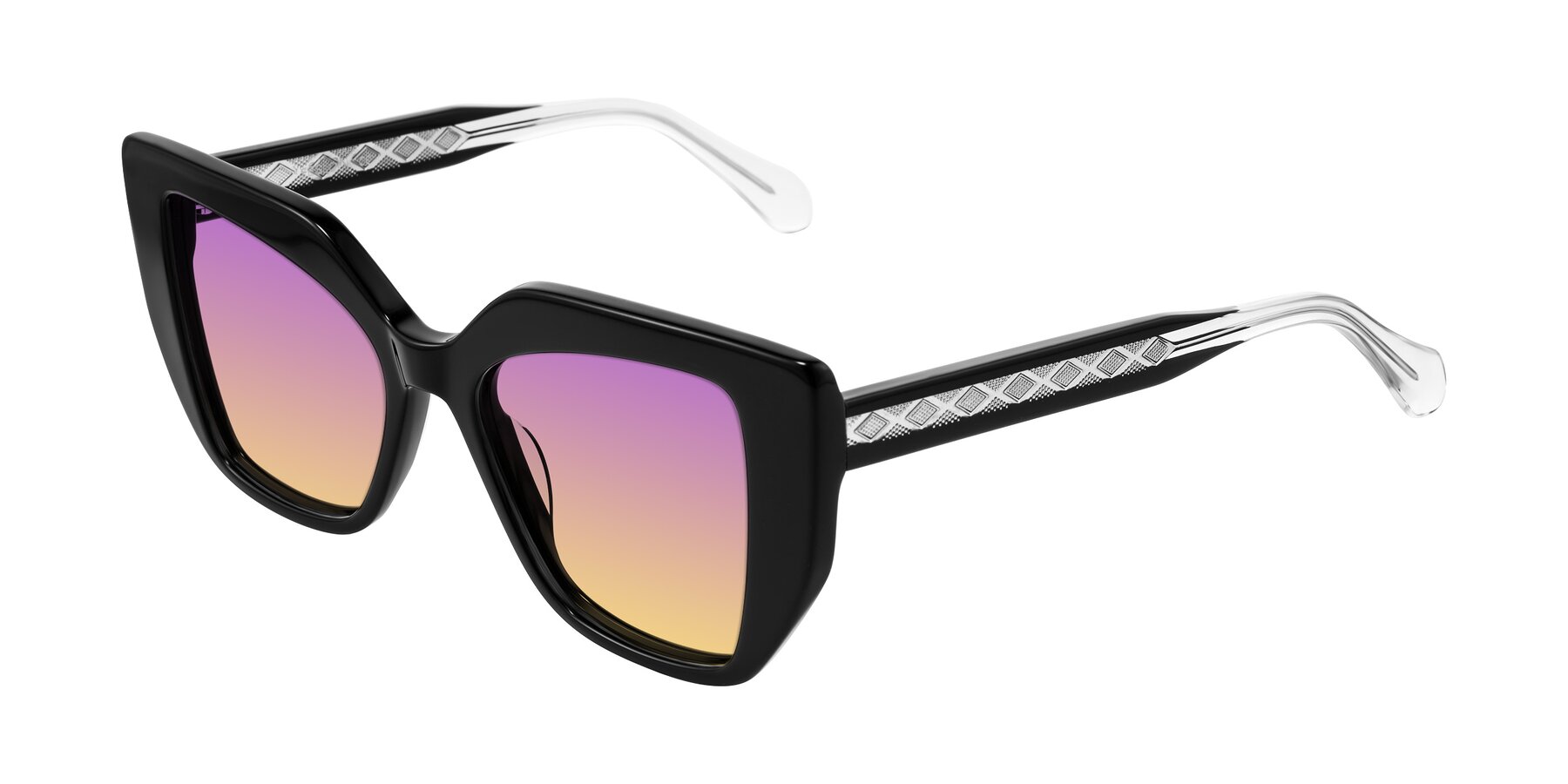Angle of Arctic in Black with Purple / Yellow Gradient Lenses