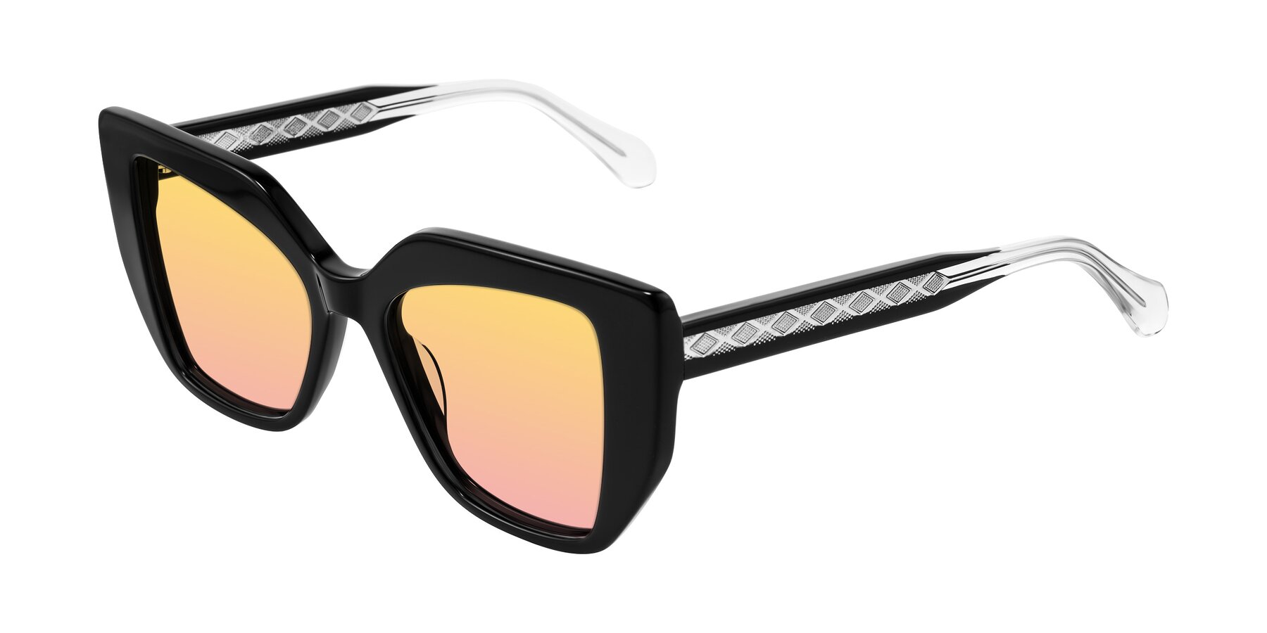 Angle of Arctic in Black with Yellow / Pink Gradient Lenses