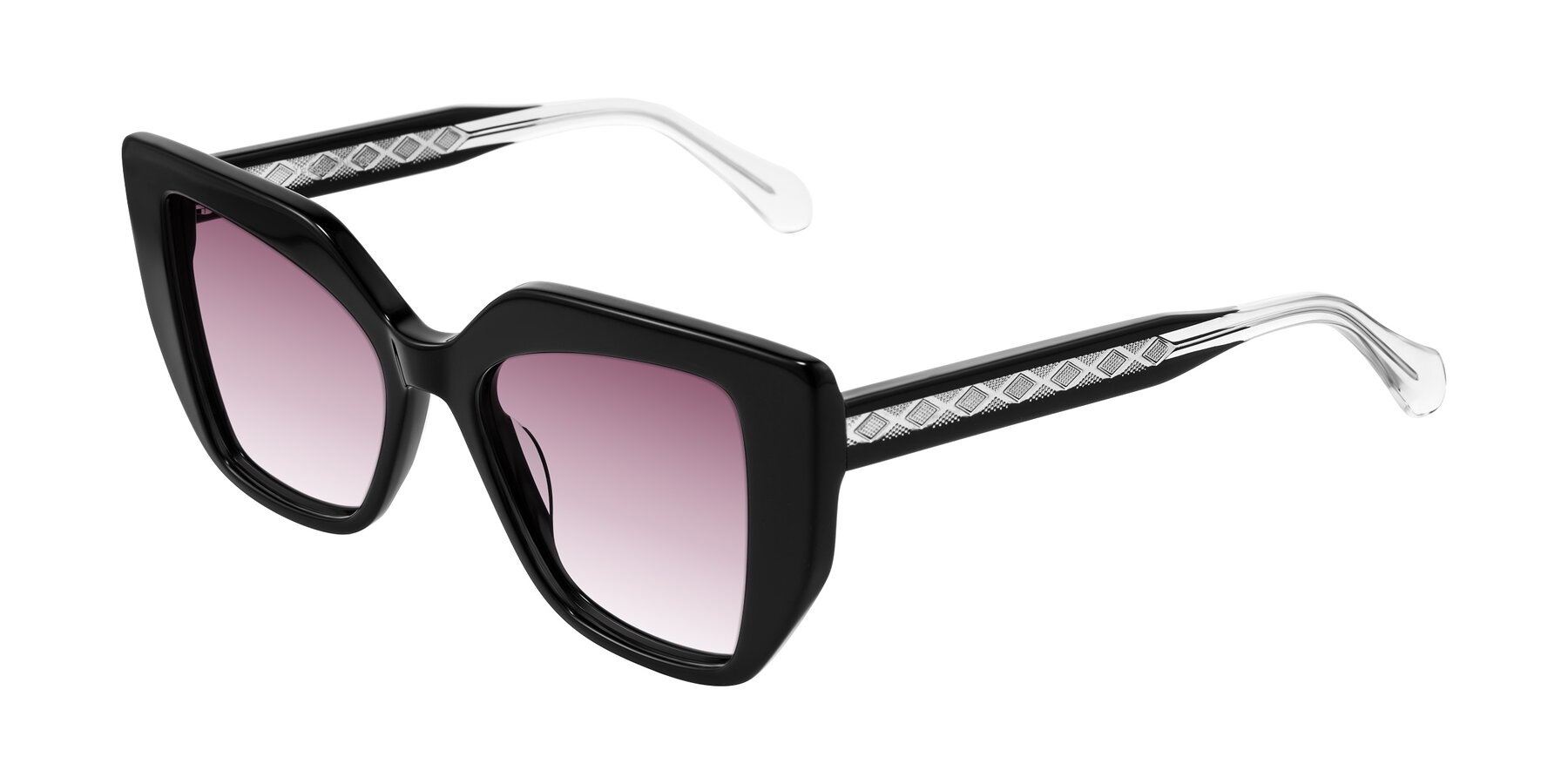 Angle of Arctic in Black with Wine Gradient Lenses