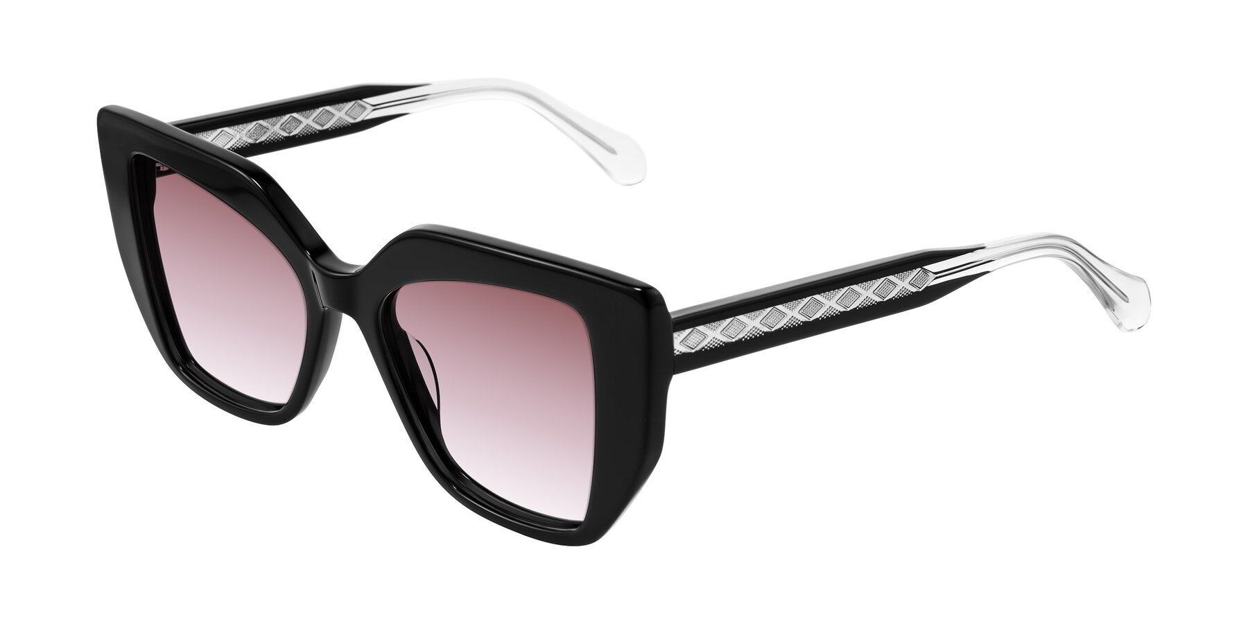 Angle of Arctic in Black with Garnet Gradient Lenses