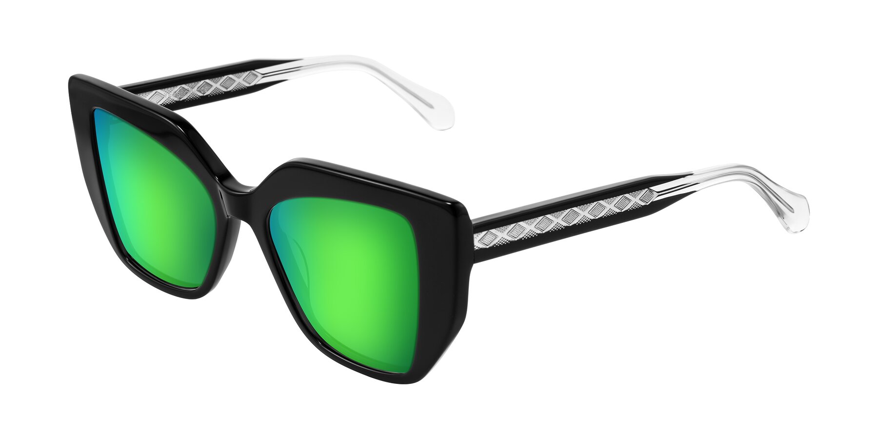Angle of Arctic in Black with Green Mirrored Lenses