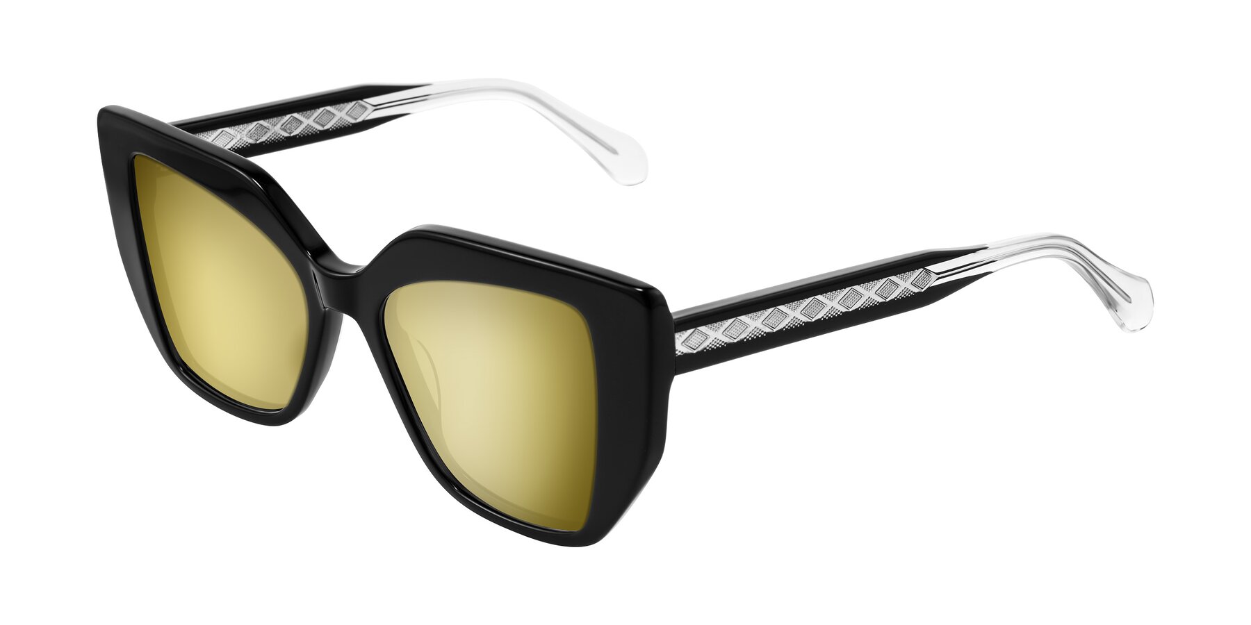 Angle of Arctic in Black with Gold Mirrored Lenses