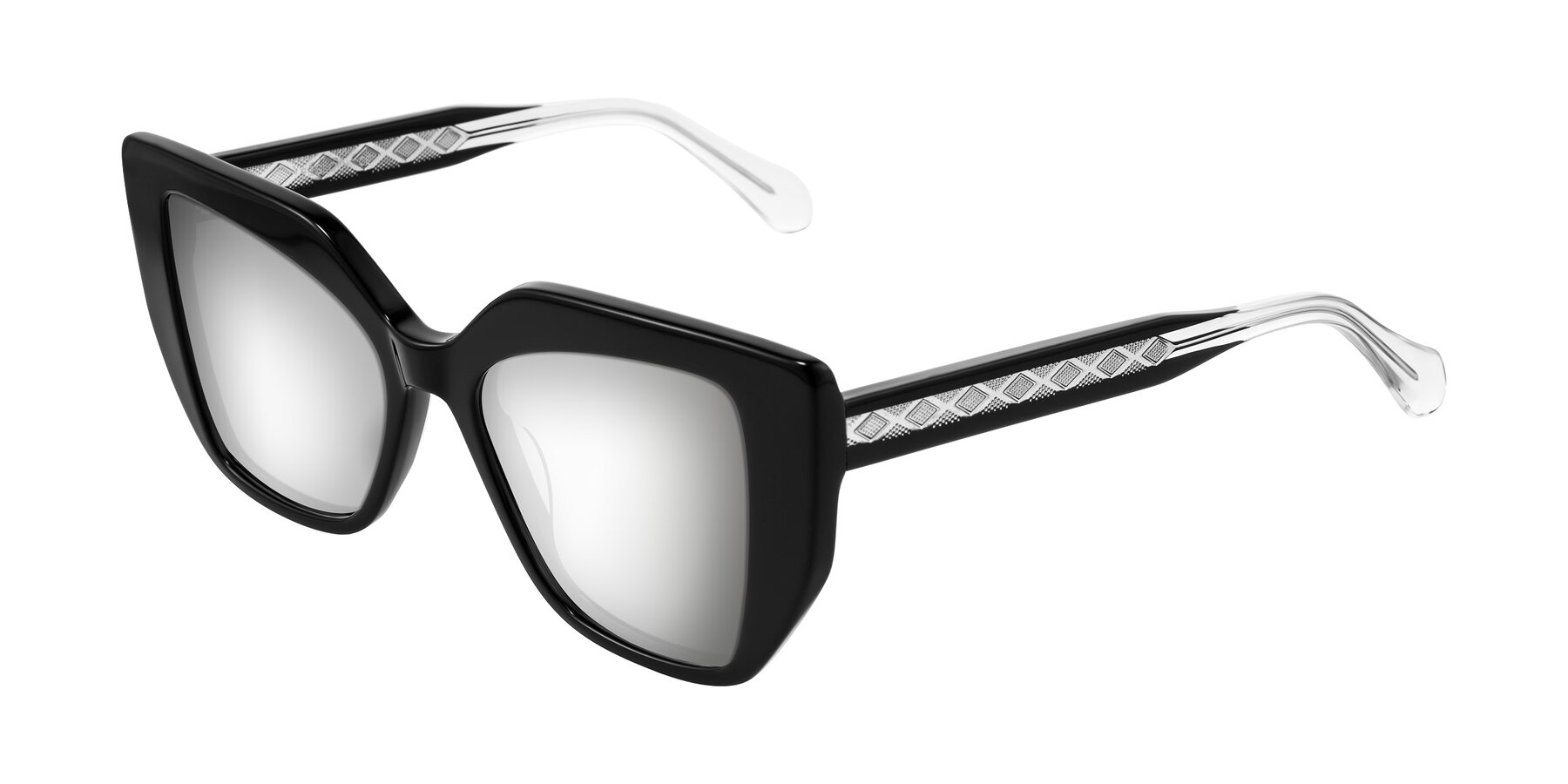 Angle of Arctic in Black with Silver Mirrored Lenses