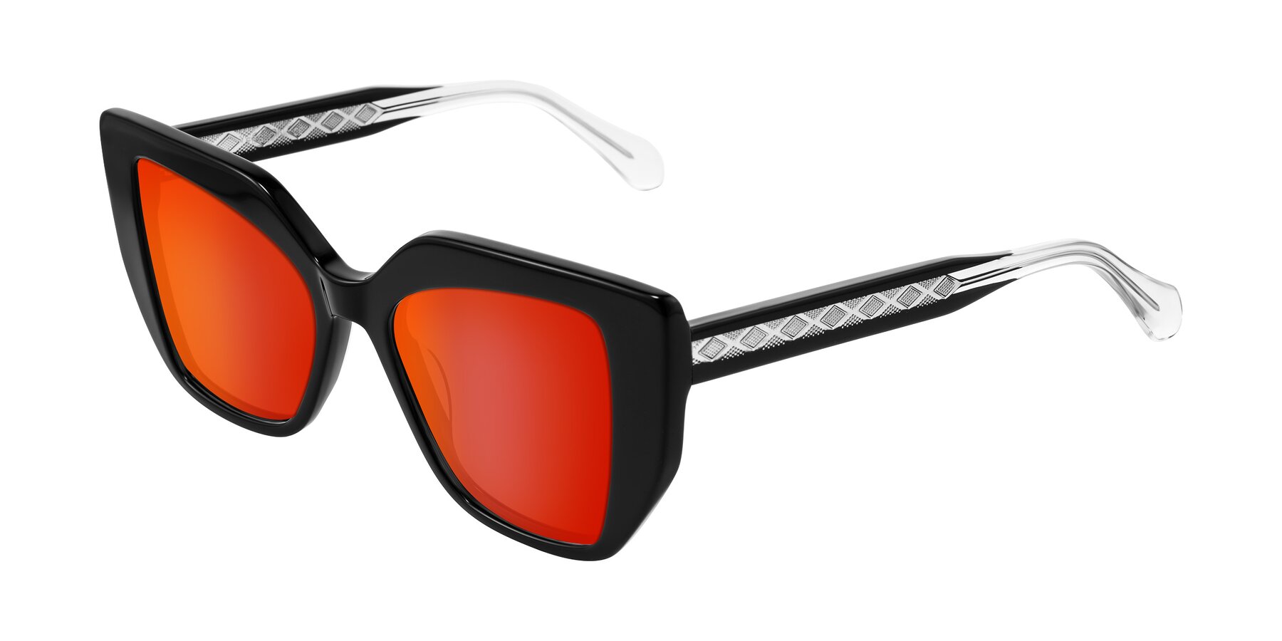 Angle of Arctic in Black with Red Gold Mirrored Lenses