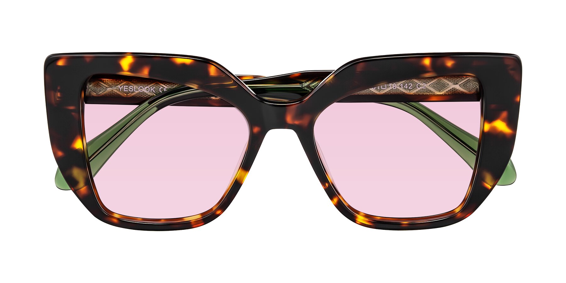 Folded Front of Arctic in Tortoise with Light Pink Tinted Lenses