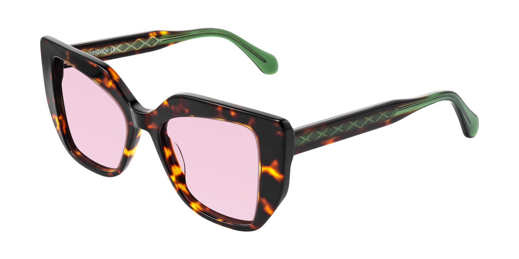 Angle of Arctic in Tortoise with Light Pink Tinted Lenses