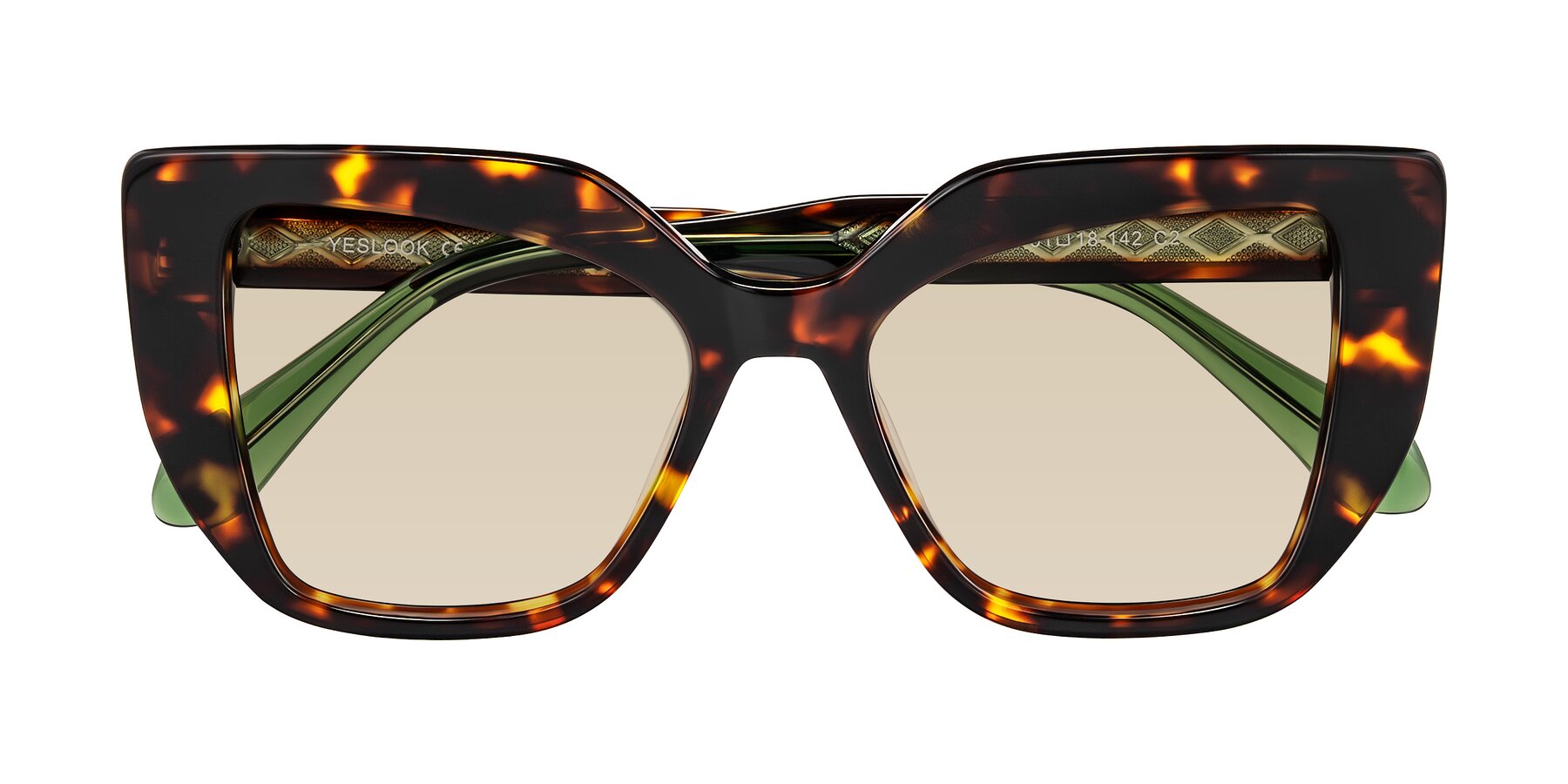 Folded Front of Arctic in Tortoise with Light Brown Tinted Lenses