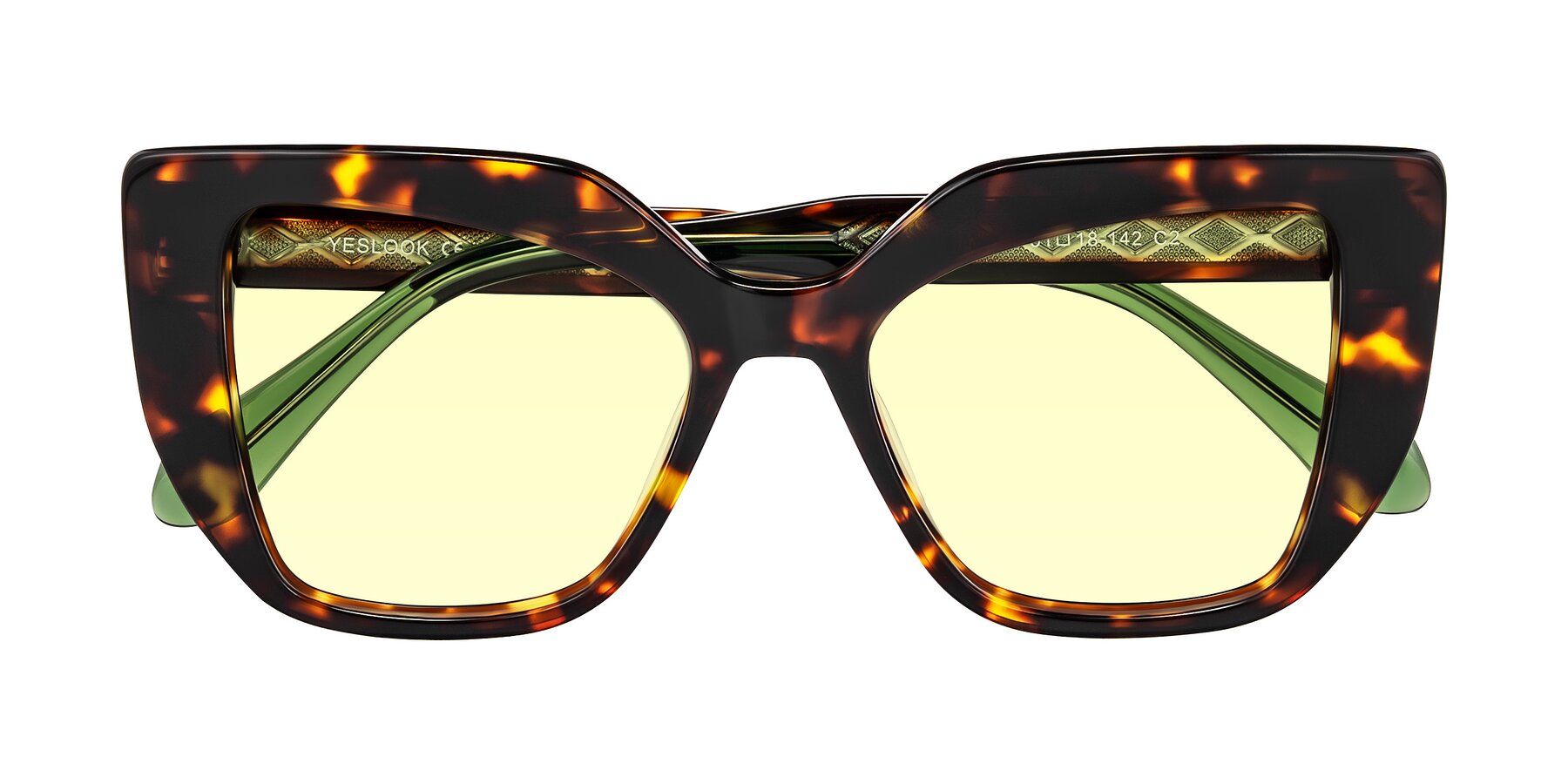 Folded Front of Arctic in Tortoise with Light Yellow Tinted Lenses