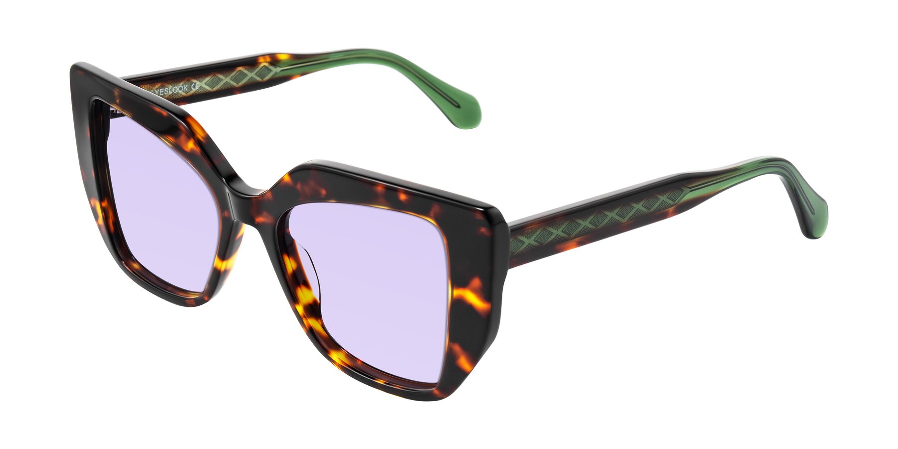 Angle of Arctic in Tortoise with Light Purple Tinted Lenses