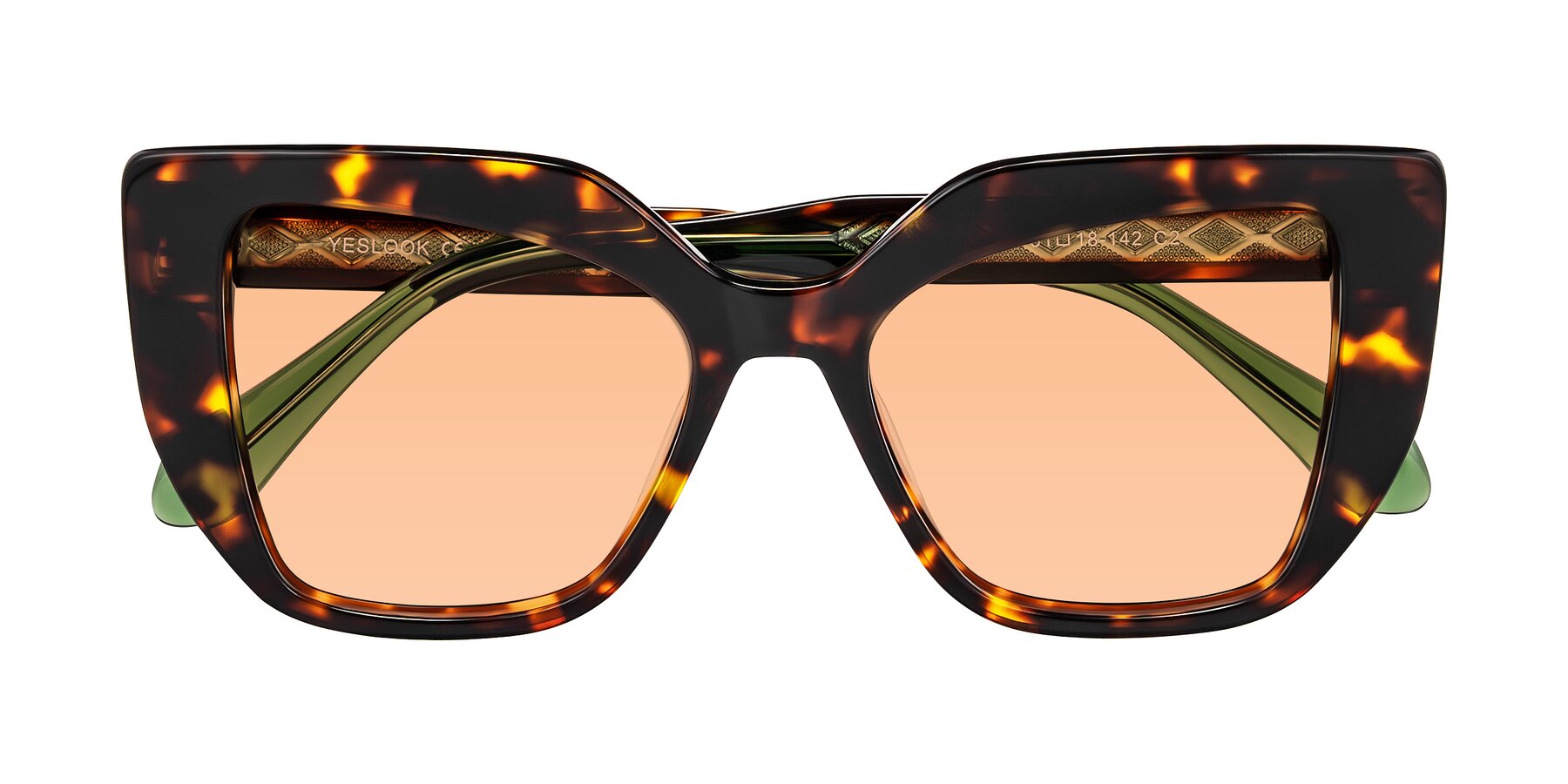 Folded Front of Arctic in Tortoise with Light Orange Tinted Lenses