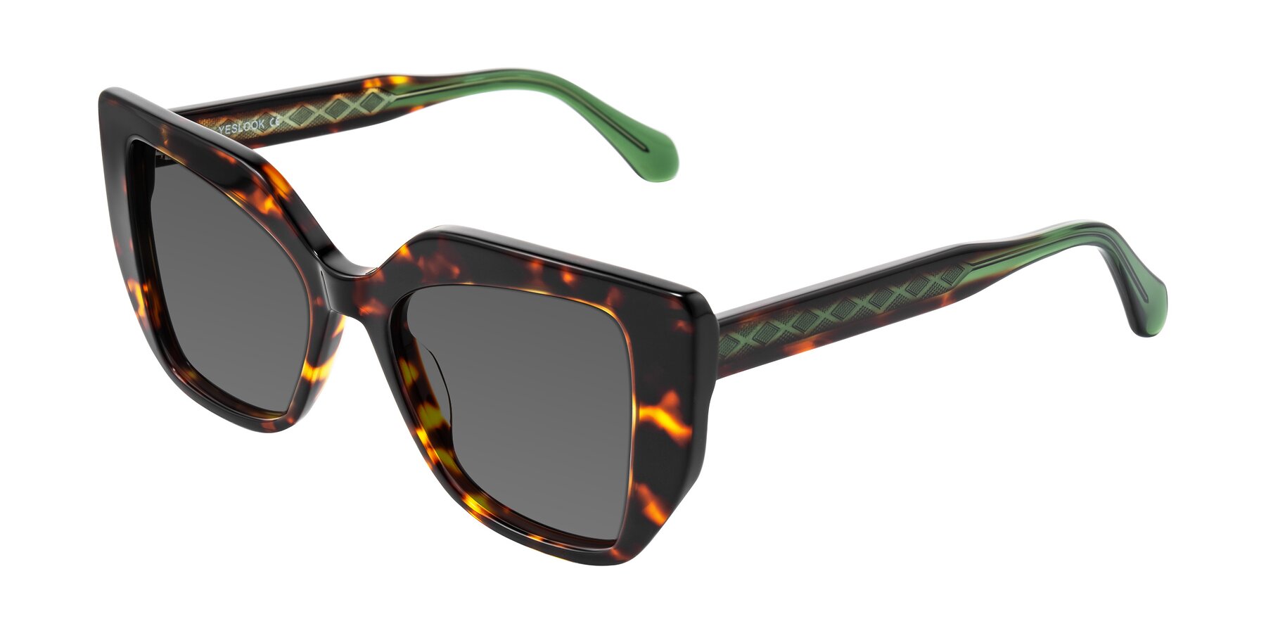 Angle of Arctic in Tortoise with Medium Gray Tinted Lenses