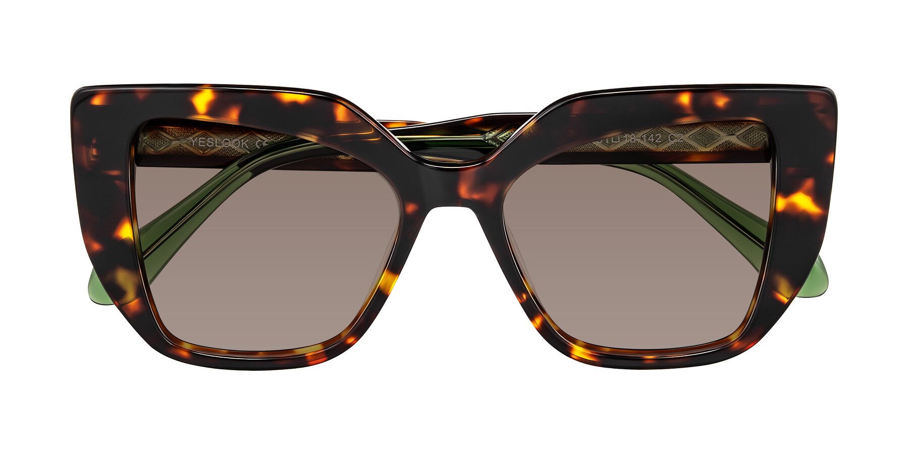 Folded Front of Arctic in Tortoise with Medium Brown Tinted Lenses