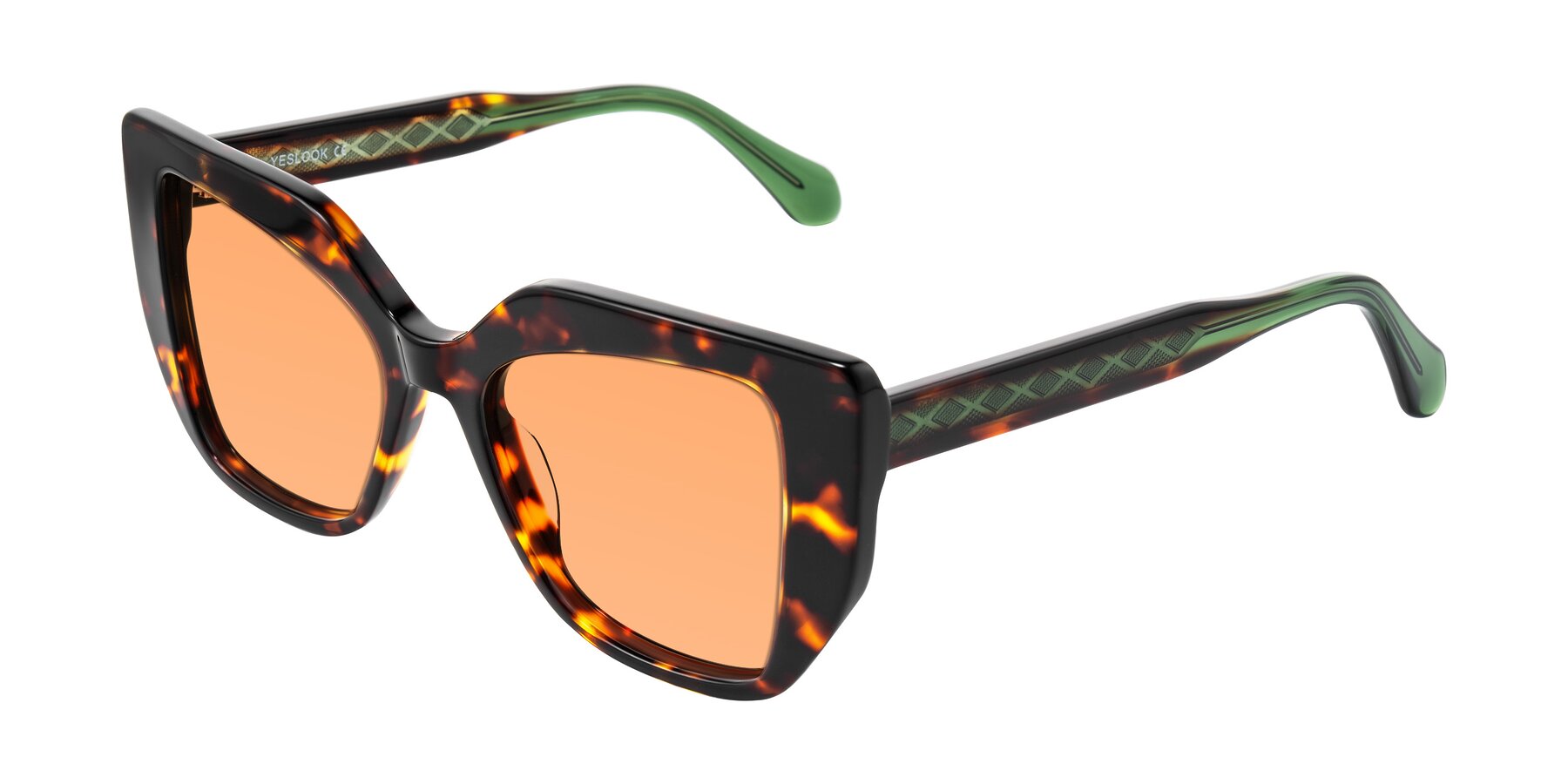 Angle of Arctic in Tortoise with Medium Orange Tinted Lenses