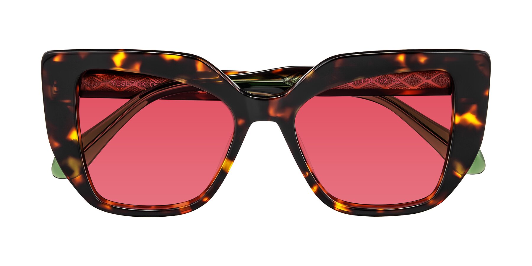 Folded Front of Arctic in Tortoise with Red Tinted Lenses