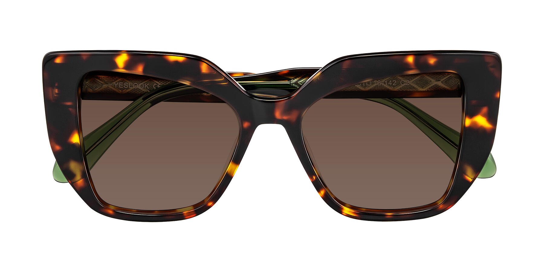 Folded Front of Arctic in Tortoise with Brown Tinted Lenses