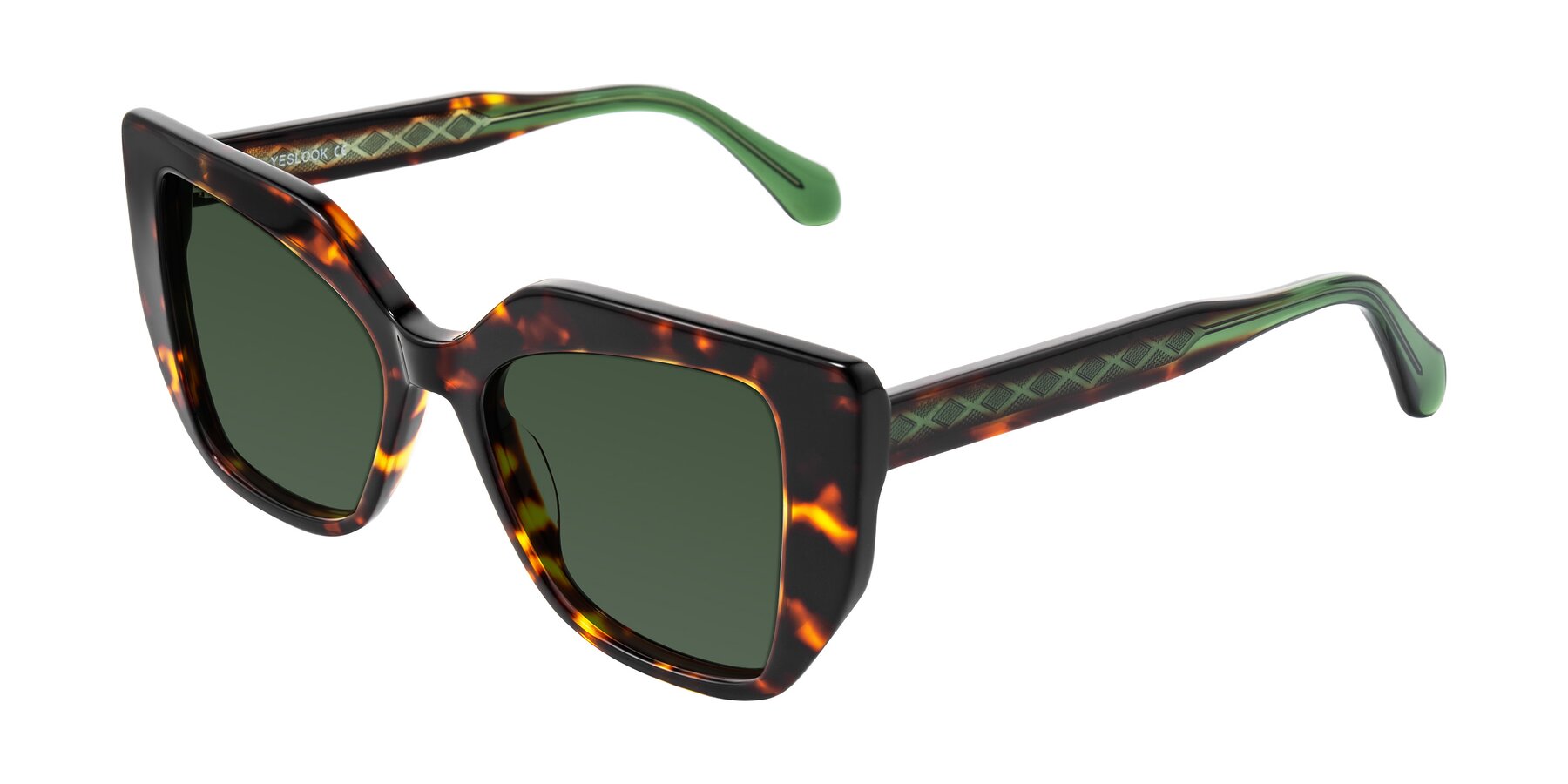 Angle of Arctic in Tortoise with Green Tinted Lenses