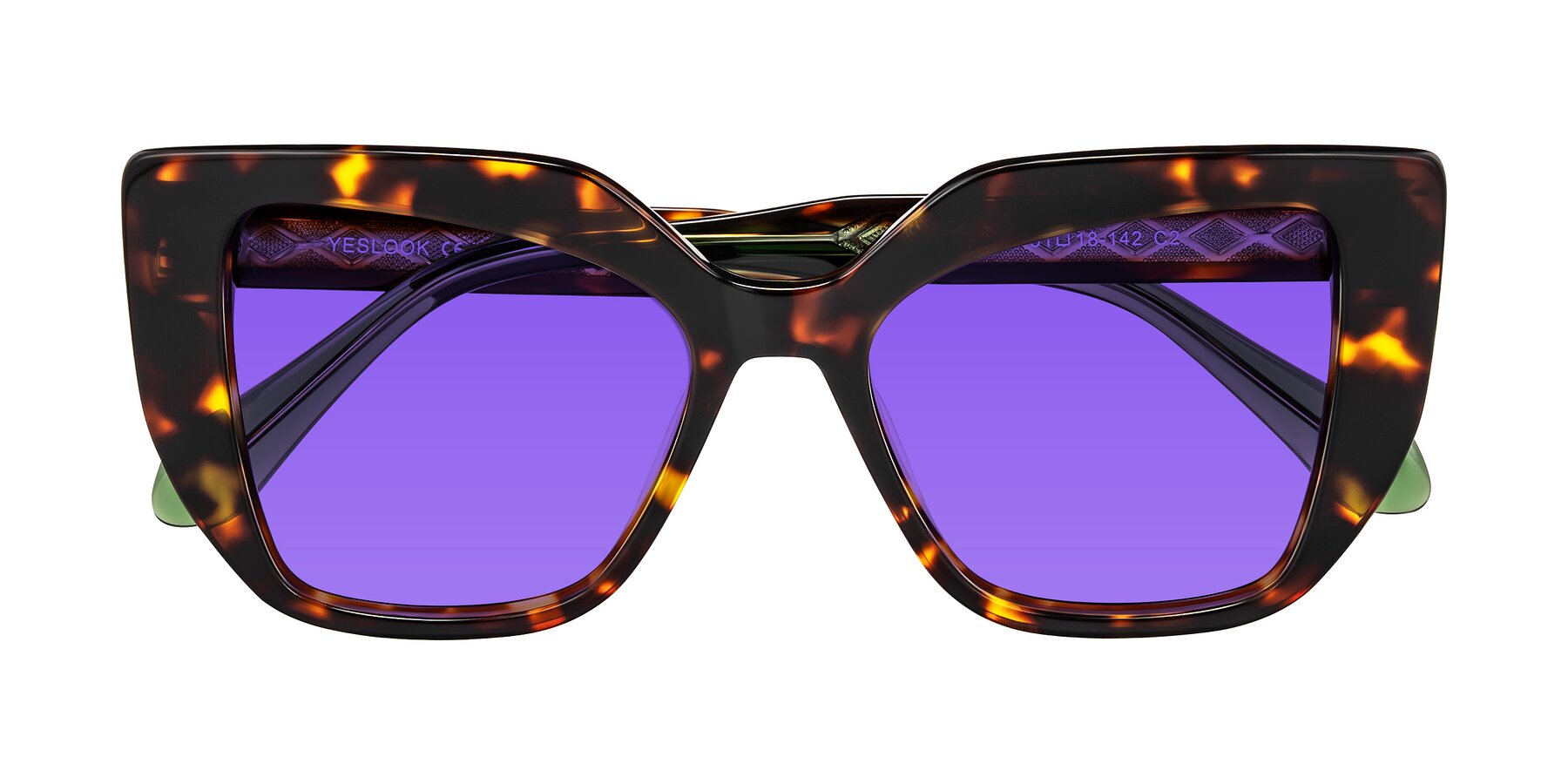Folded Front of Arctic in Tortoise with Purple Tinted Lenses