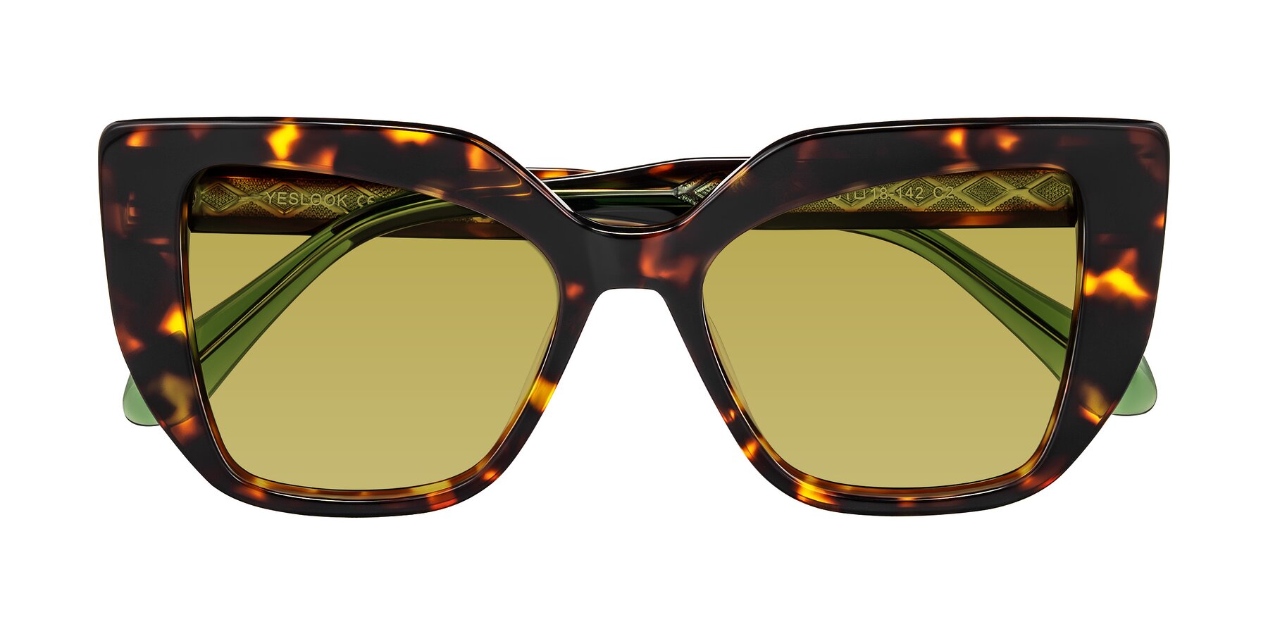 Folded Front of Arctic in Tortoise with Champagne Tinted Lenses