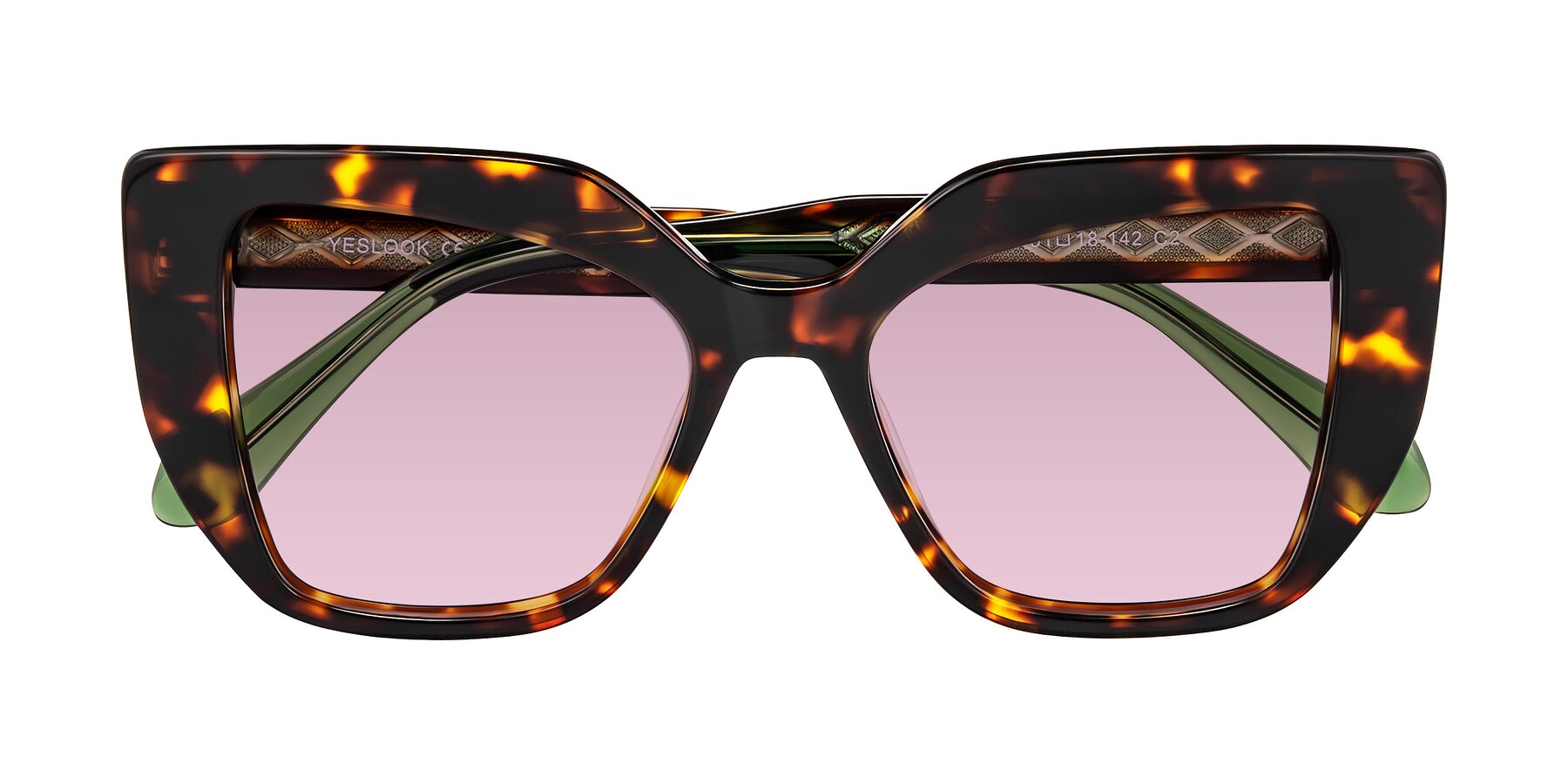 Folded Front of Arctic in Tortoise with Light Wine Tinted Lenses