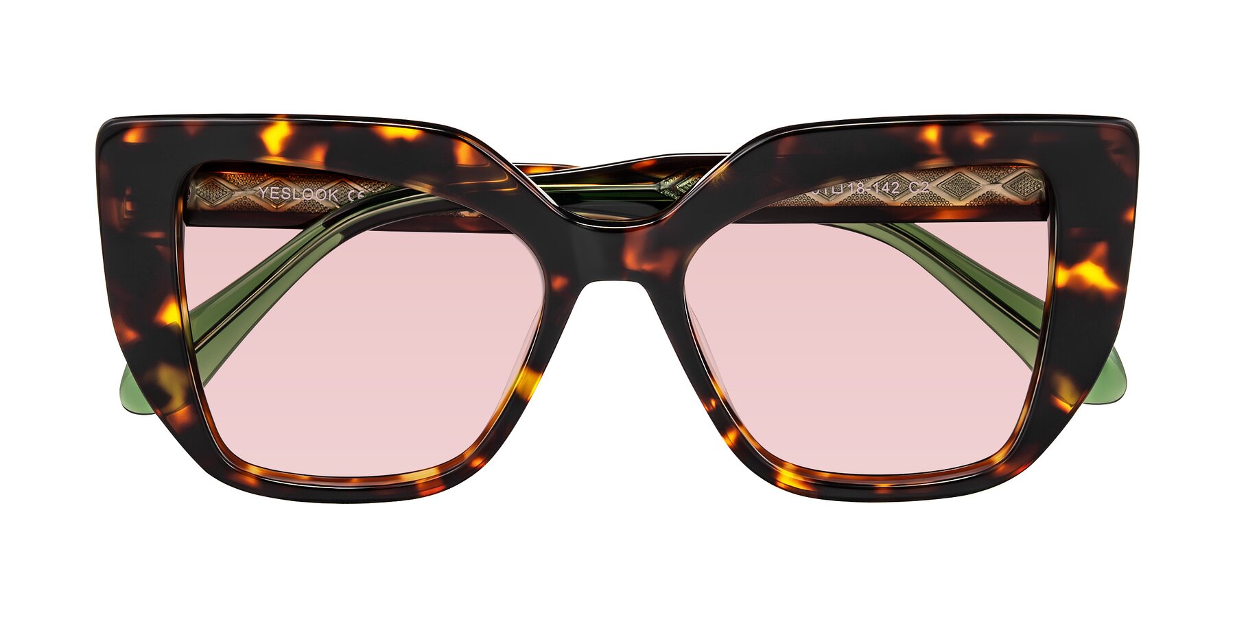 Folded Front of Arctic in Tortoise with Light Garnet Tinted Lenses