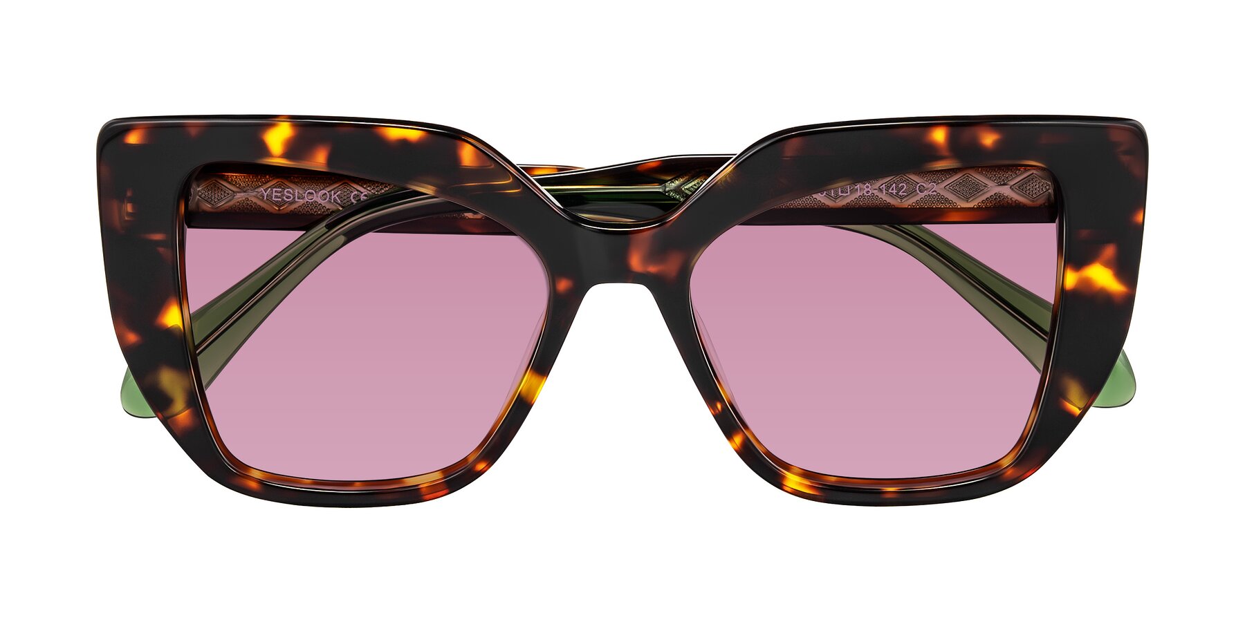 Folded Front of Arctic in Tortoise with Medium Wine Tinted Lenses