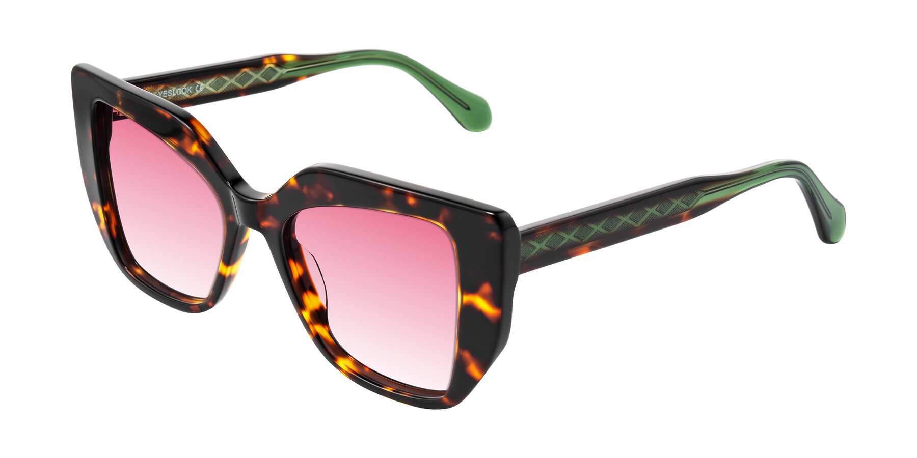 Angle of Arctic in Tortoise with Pink Gradient Lenses