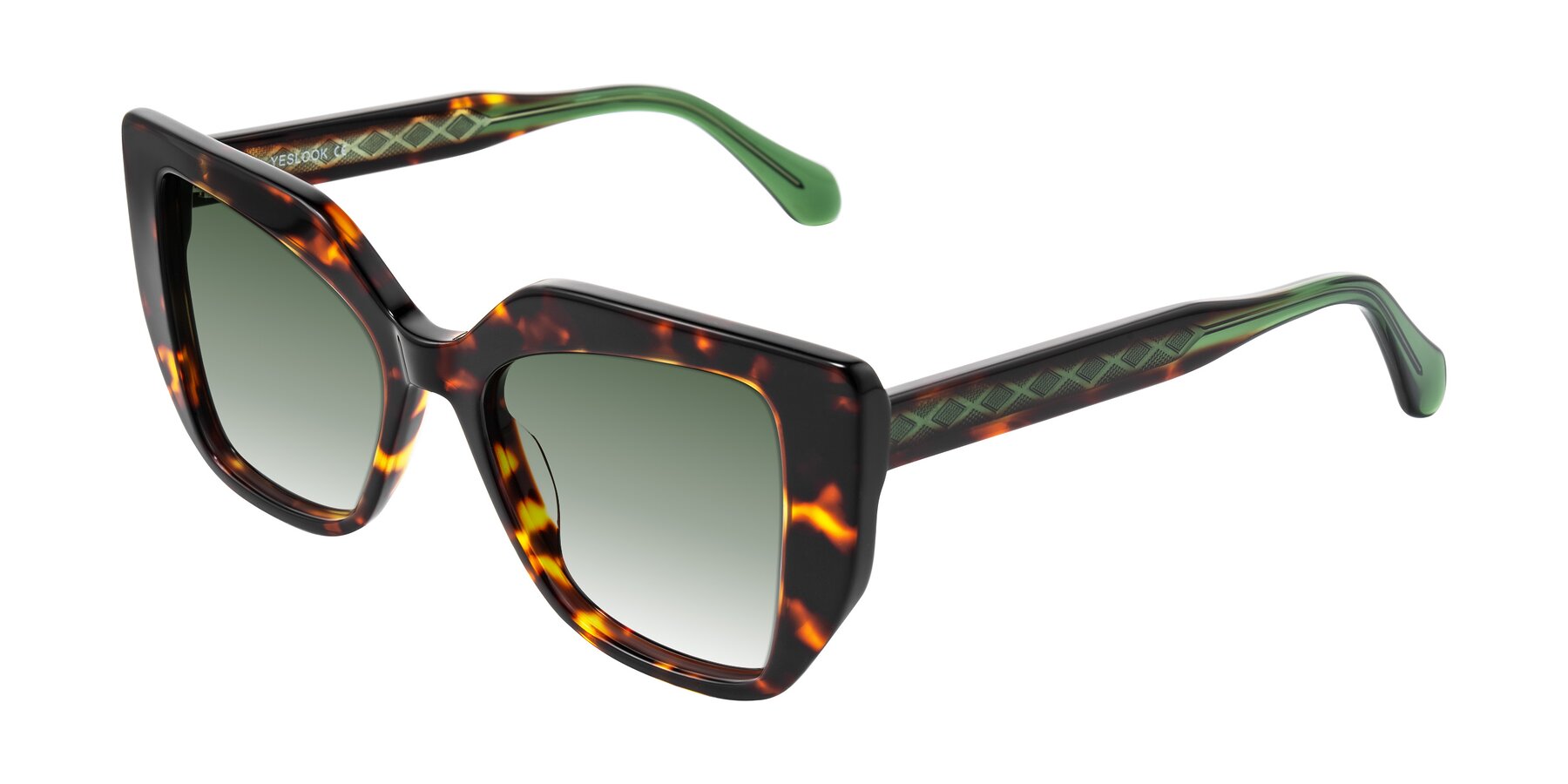 Angle of Arctic in Tortoise with Green Gradient Lenses