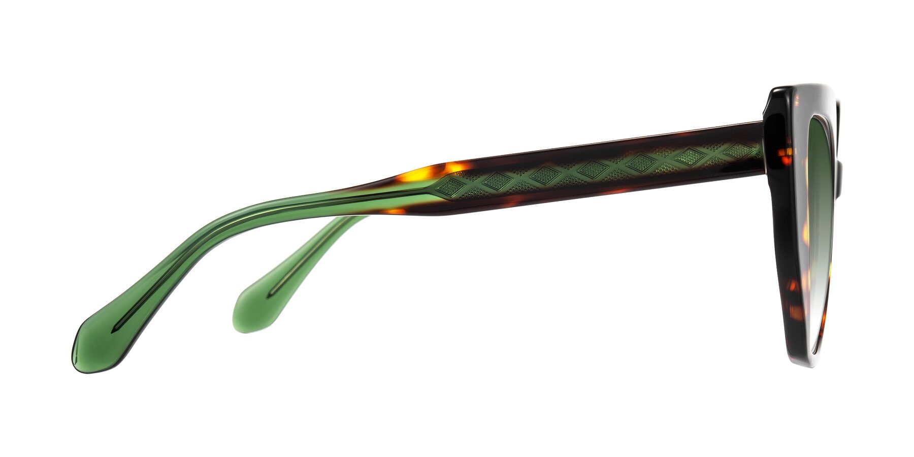 Side of Arctic in Tortoise with Green Gradient Lenses