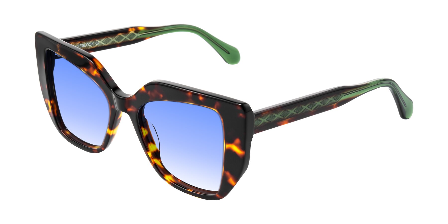 Angle of Arctic in Tortoise with Blue Gradient Lenses
