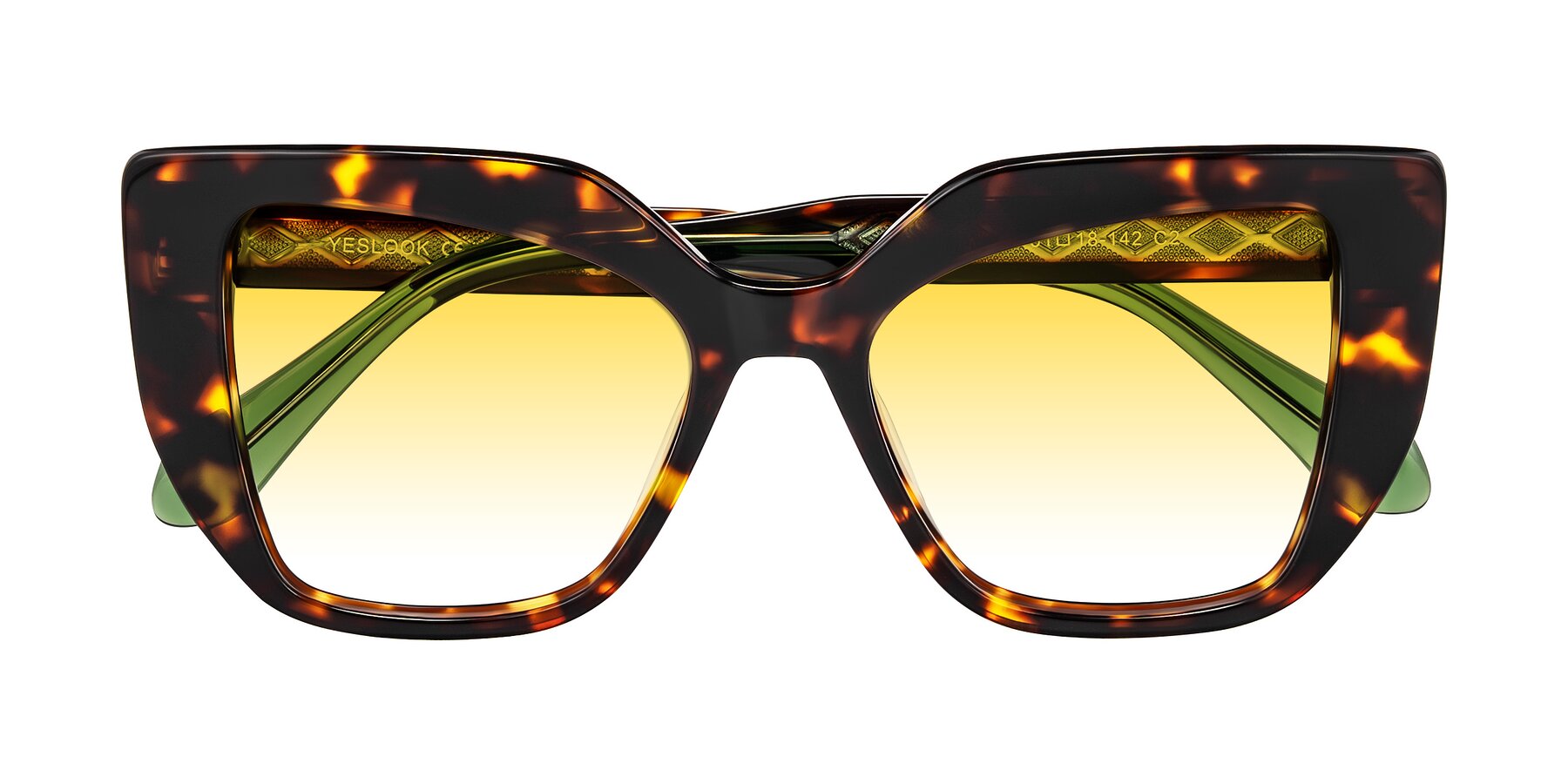 Folded Front of Arctic in Tortoise with Yellow Gradient Lenses