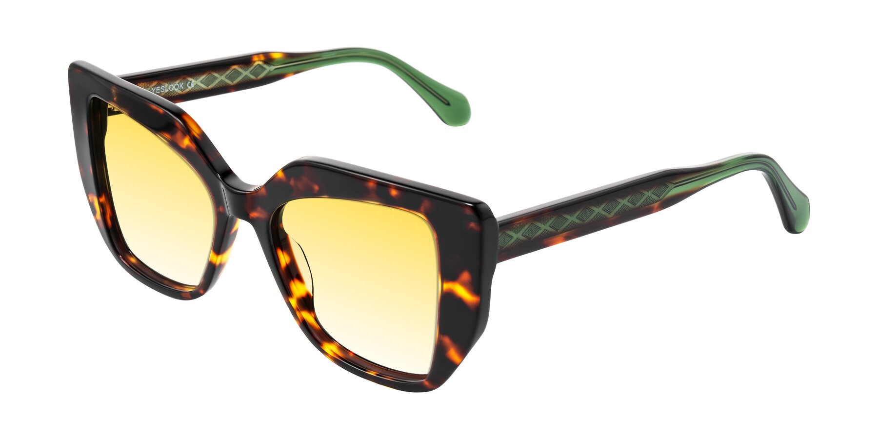 Angle of Arctic in Tortoise with Yellow Gradient Lenses