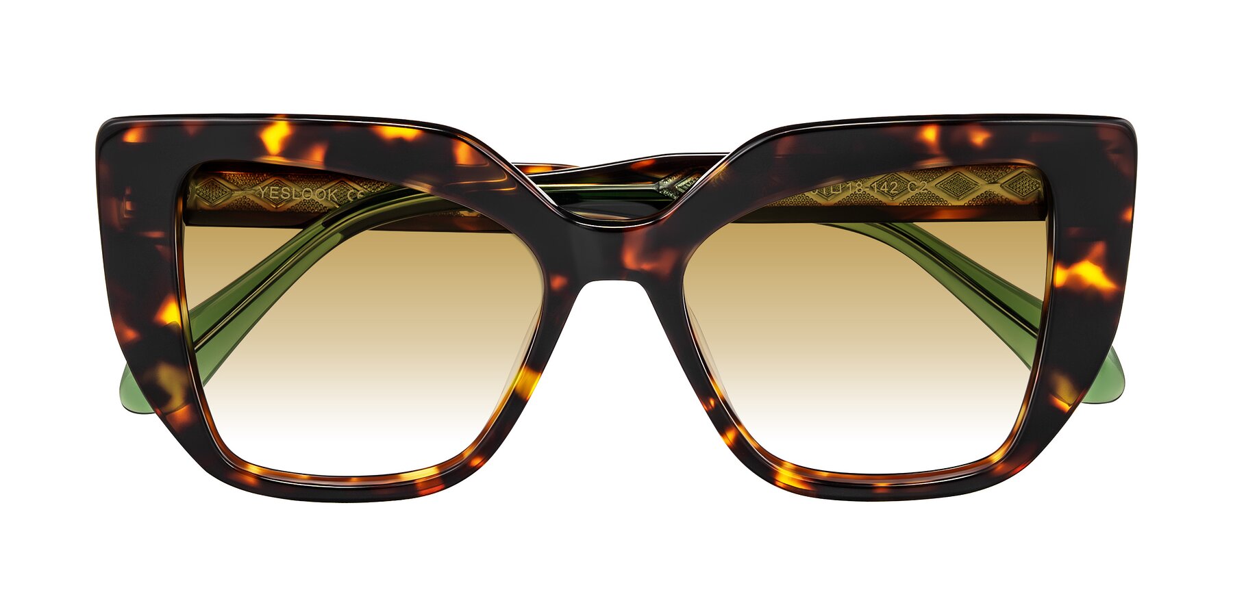 Folded Front of Arctic in Tortoise with Champagne Gradient Lenses