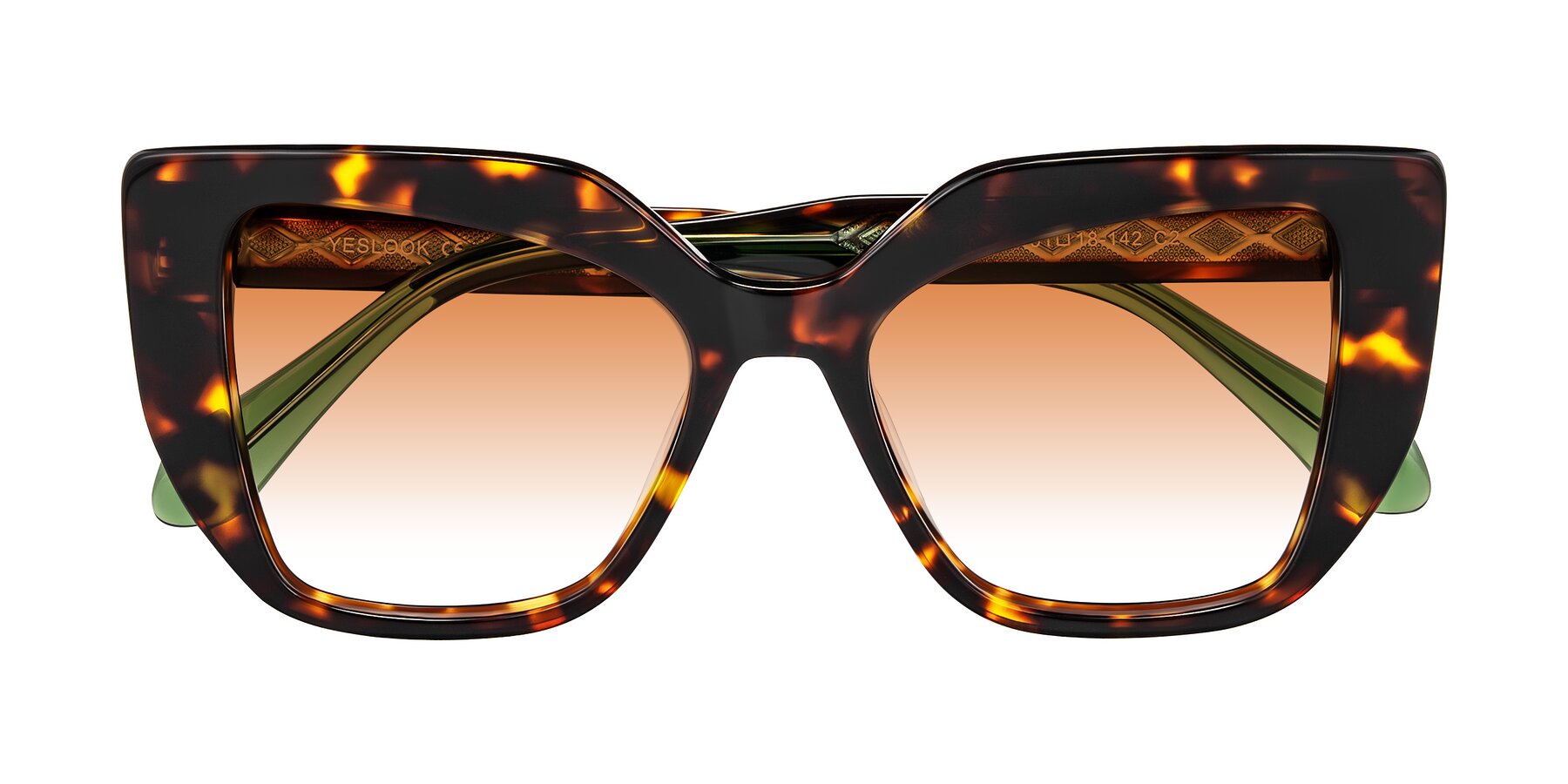 Folded Front of Arctic in Tortoise with Orange Gradient Lenses