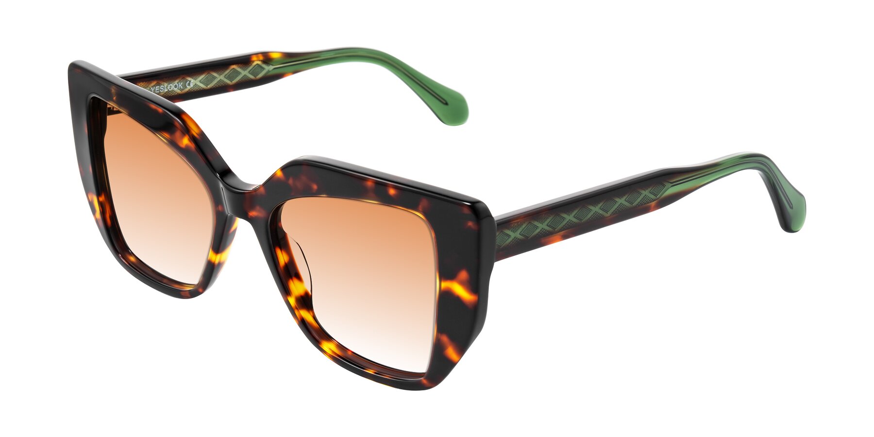 Angle of Arctic in Tortoise with Orange Gradient Lenses