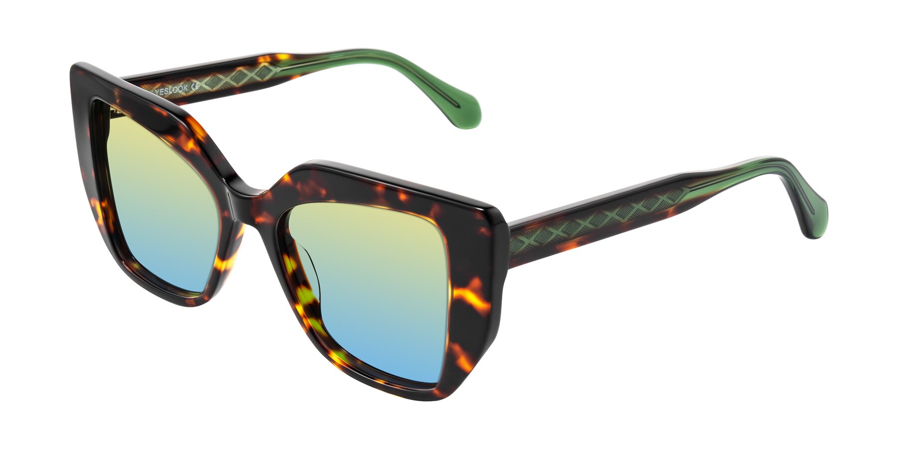 Angle of Arctic in Tortoise with Yellow / Blue Gradient Lenses