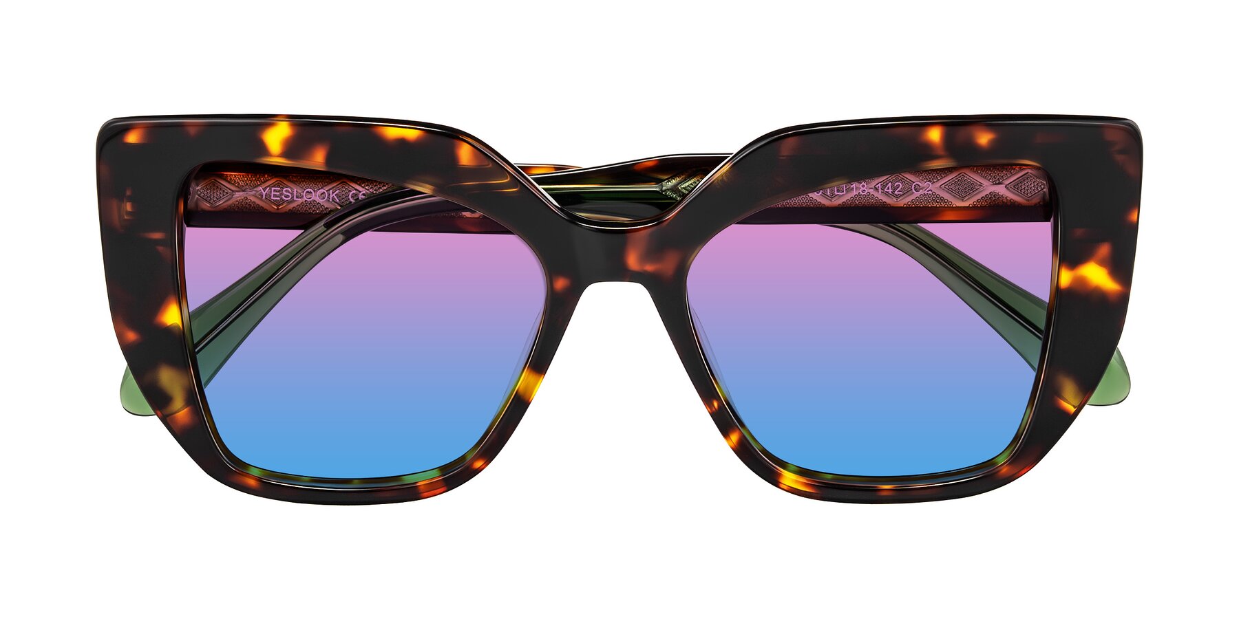 Folded Front of Arctic in Tortoise with Pink / Blue Gradient Lenses