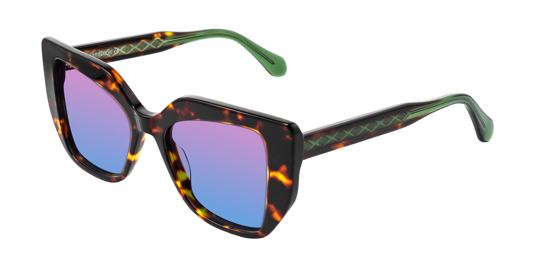 Angle of Arctic in Tortoise with Pink / Blue Gradient Lenses