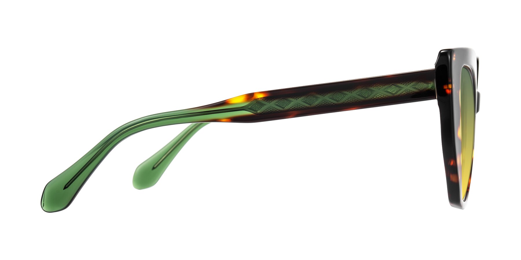 Side of Arctic in Tortoise with Green / Yellow Gradient Lenses