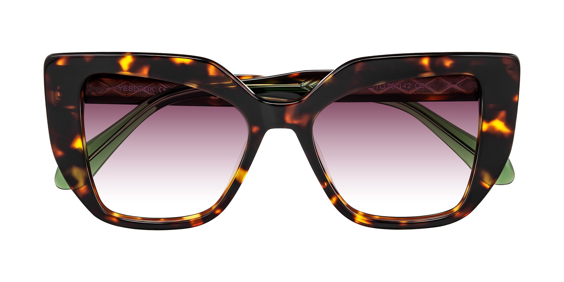 Folded Front of Arctic in Tortoise with Wine Gradient Lenses