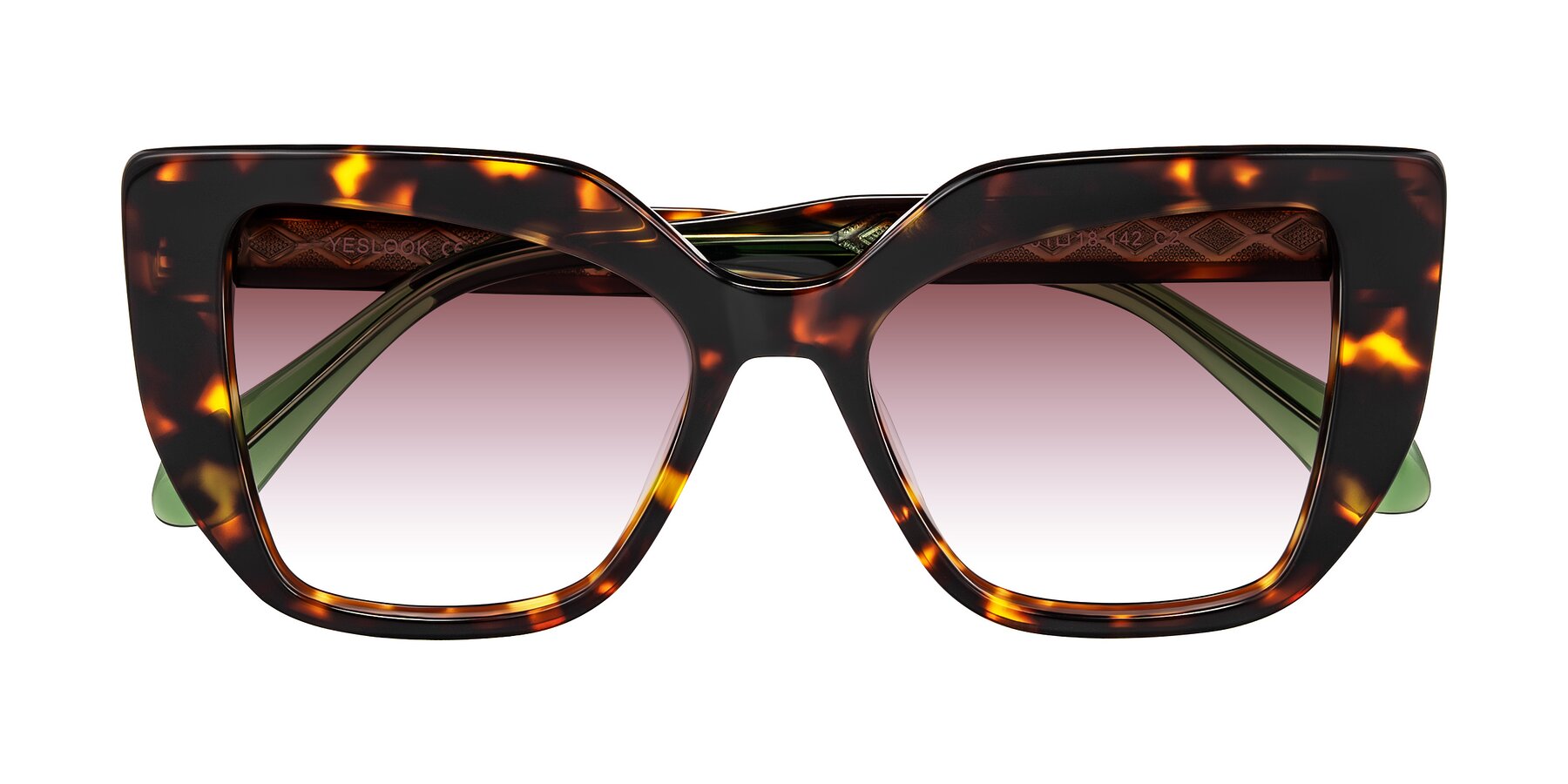 Folded Front of Arctic in Tortoise with Garnet Gradient Lenses