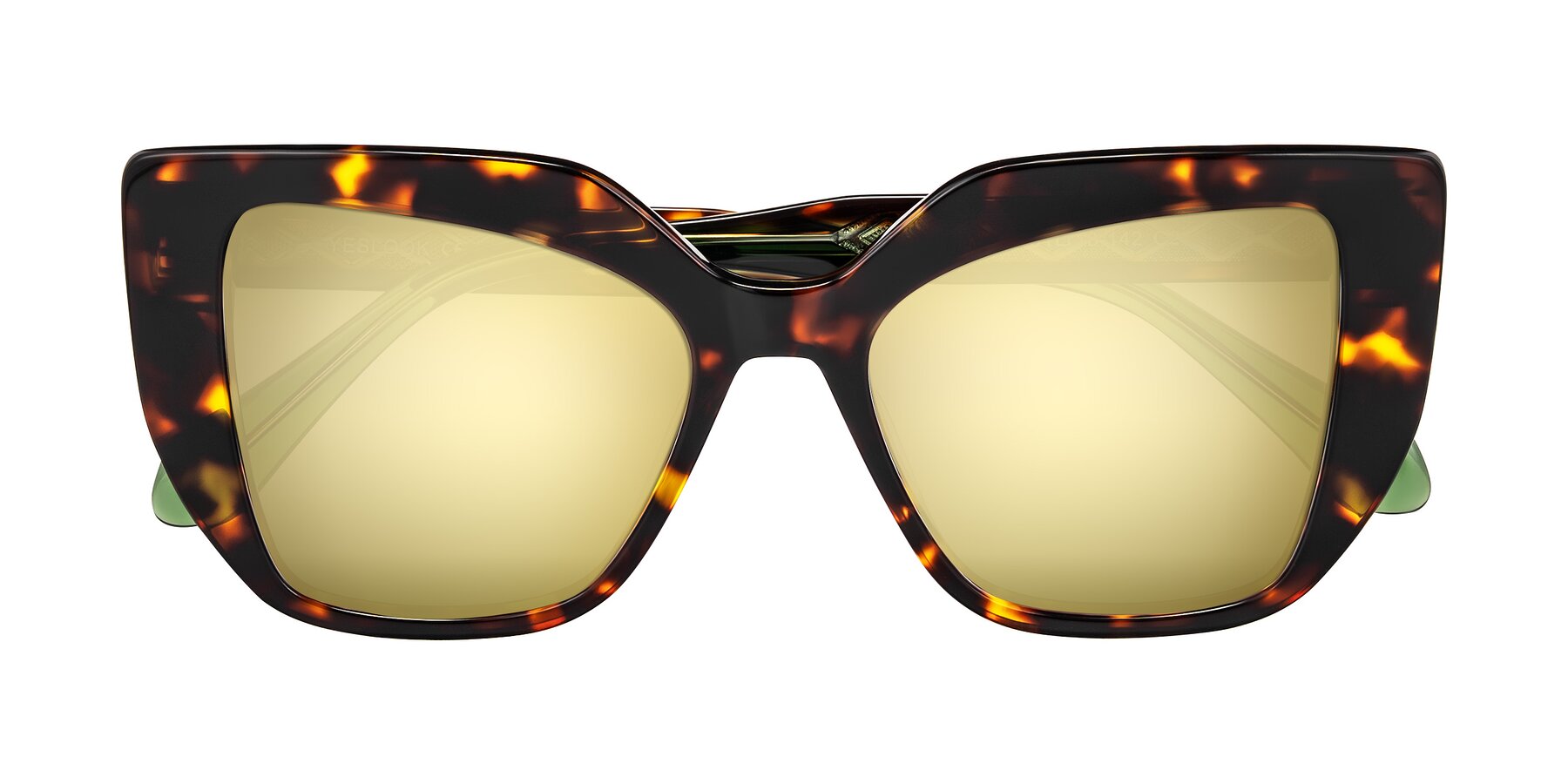 Folded Front of Arctic in Tortoise with Gold Mirrored Lenses