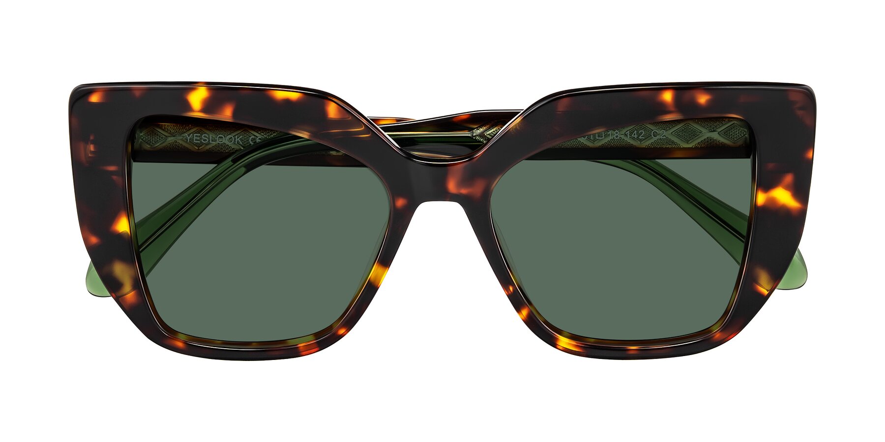 Folded Front of Arctic in Tortoise with Green Polarized Lenses