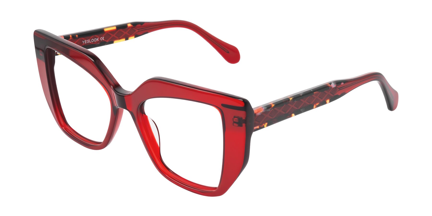Angle of Arctic in Wine with Clear Eyeglass Lenses