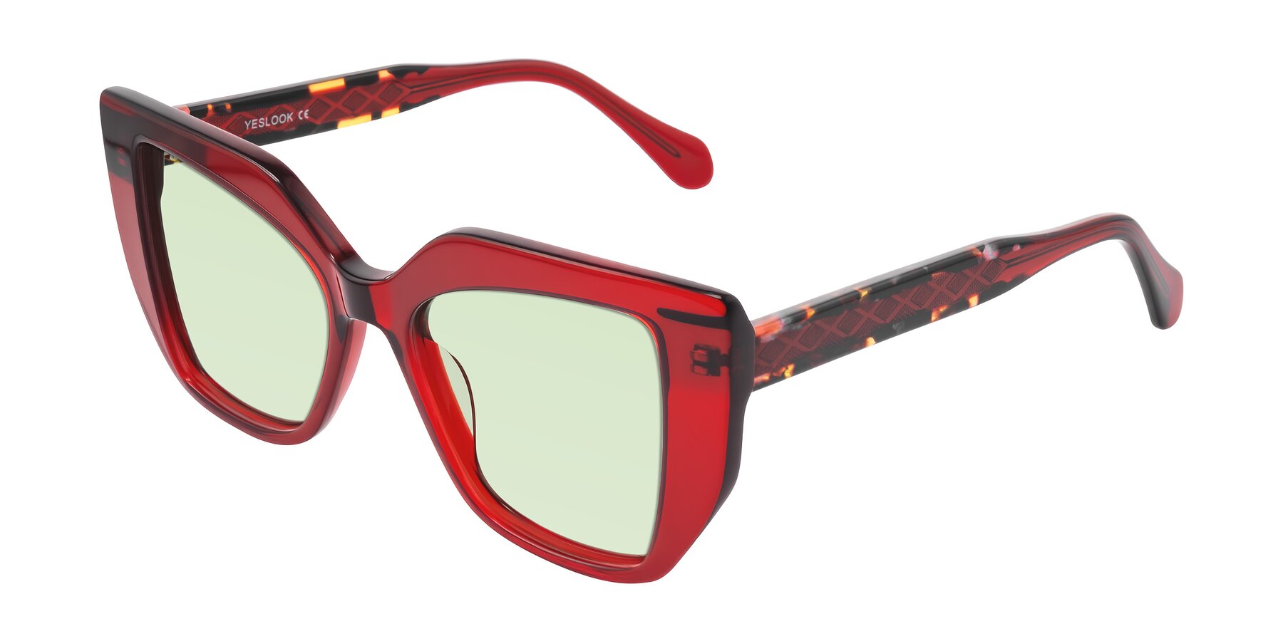 Angle of Arctic in Wine with Light Green Tinted Lenses