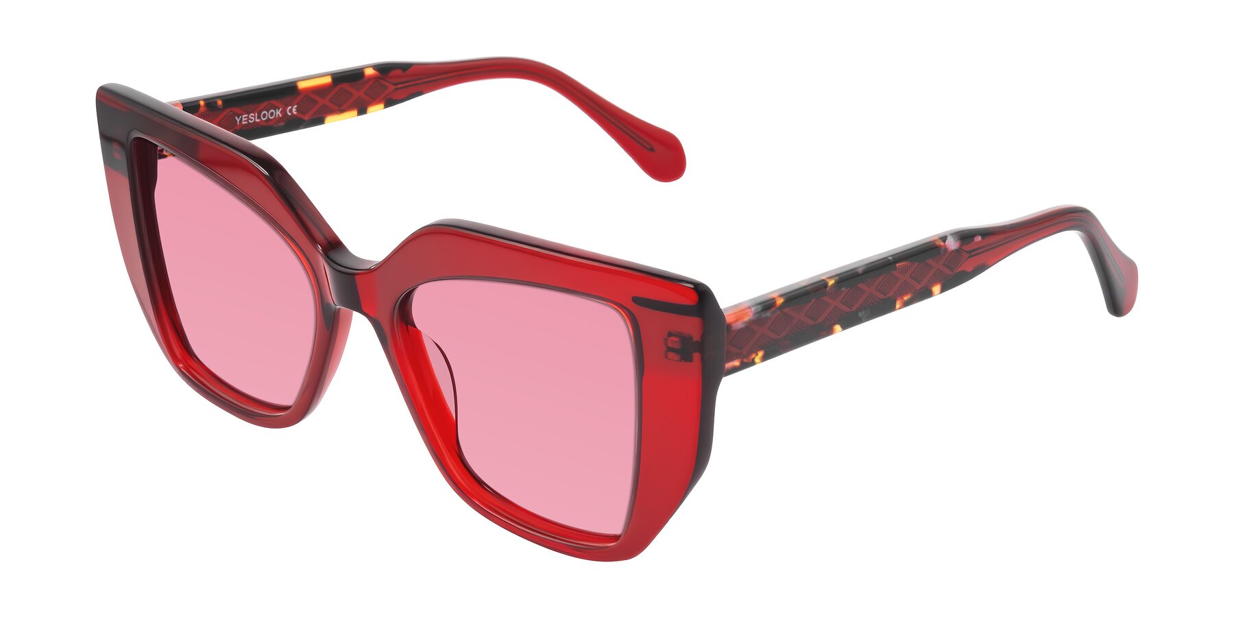 Angle of Arctic in Wine with Pink Tinted Lenses