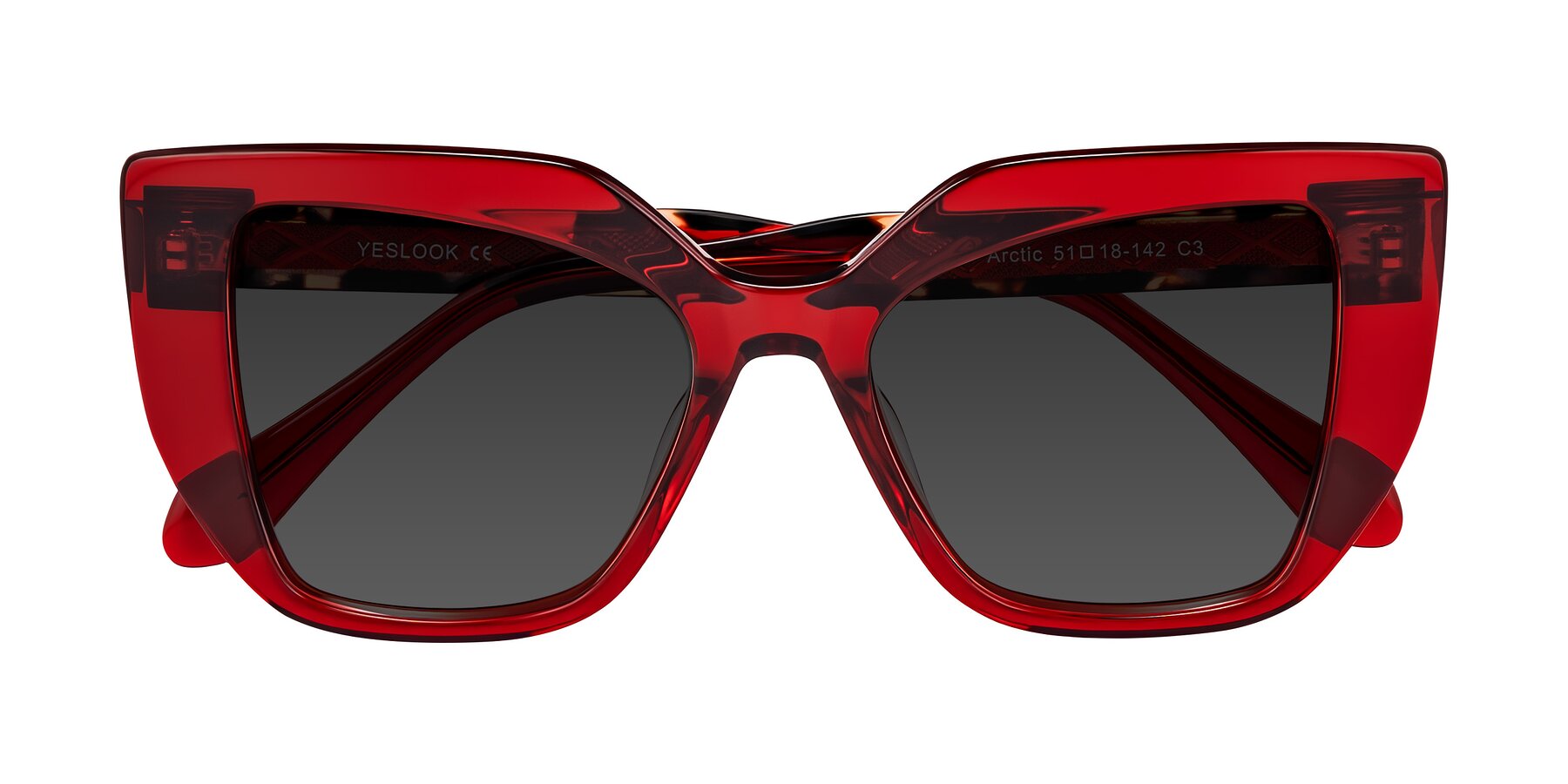 Folded Front of Arctic in Wine with Gray Tinted Lenses